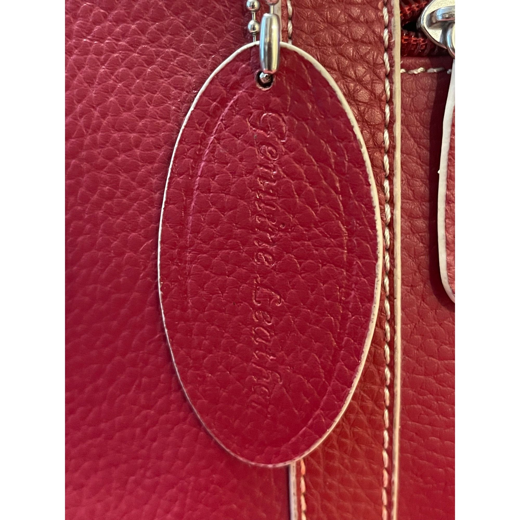 Wilsons Leather Wilson Red Leather Shoulder Tote Leopard Interior Size ONE SIZE - 3 Thumbnail