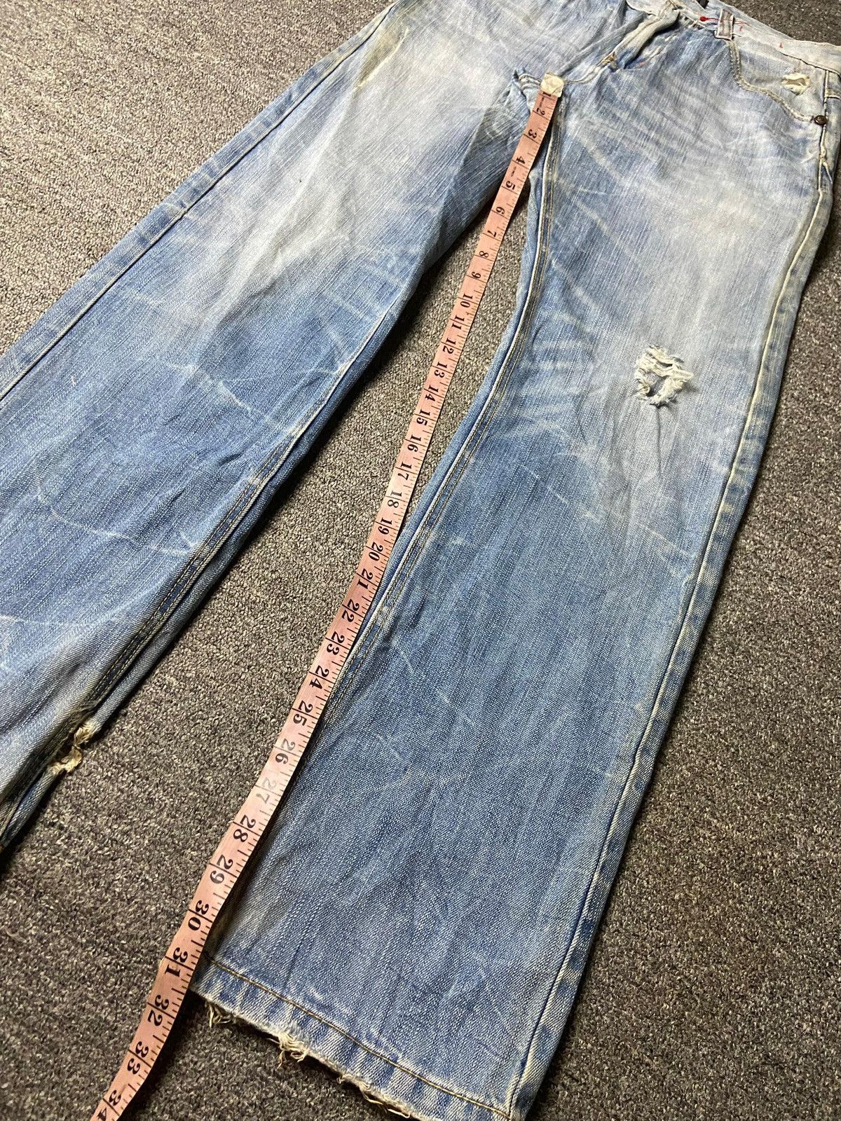 Japanese Brand ΣΒ9 STYLE BASIC Distressed Ripped Jeans (153) Size US 31 - 9 Thumbnail
