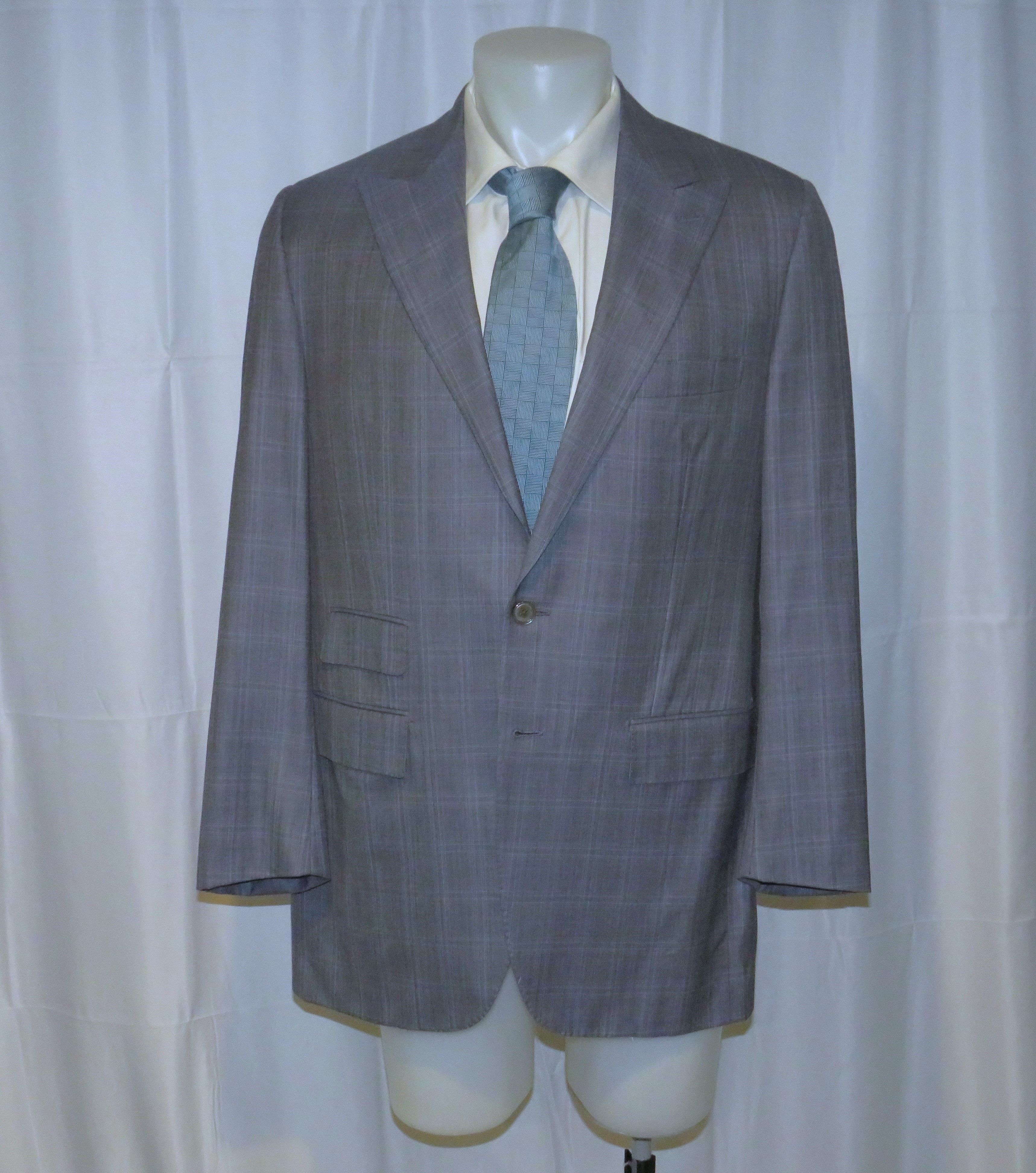 Other Marcello Vero x D'Avenza Gray Plaid Two Button Blazer 43R Size 44R - 1 Thumbnail