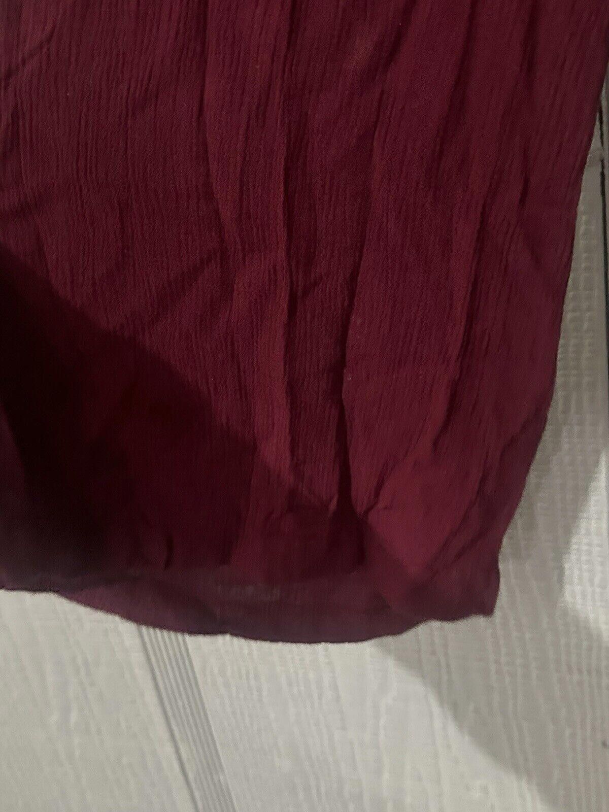 rue21 Rue 21 Women's Small Gauze Pants S Maroon Boho Size 28" / US 6 / IT 42 - 6 Thumbnail