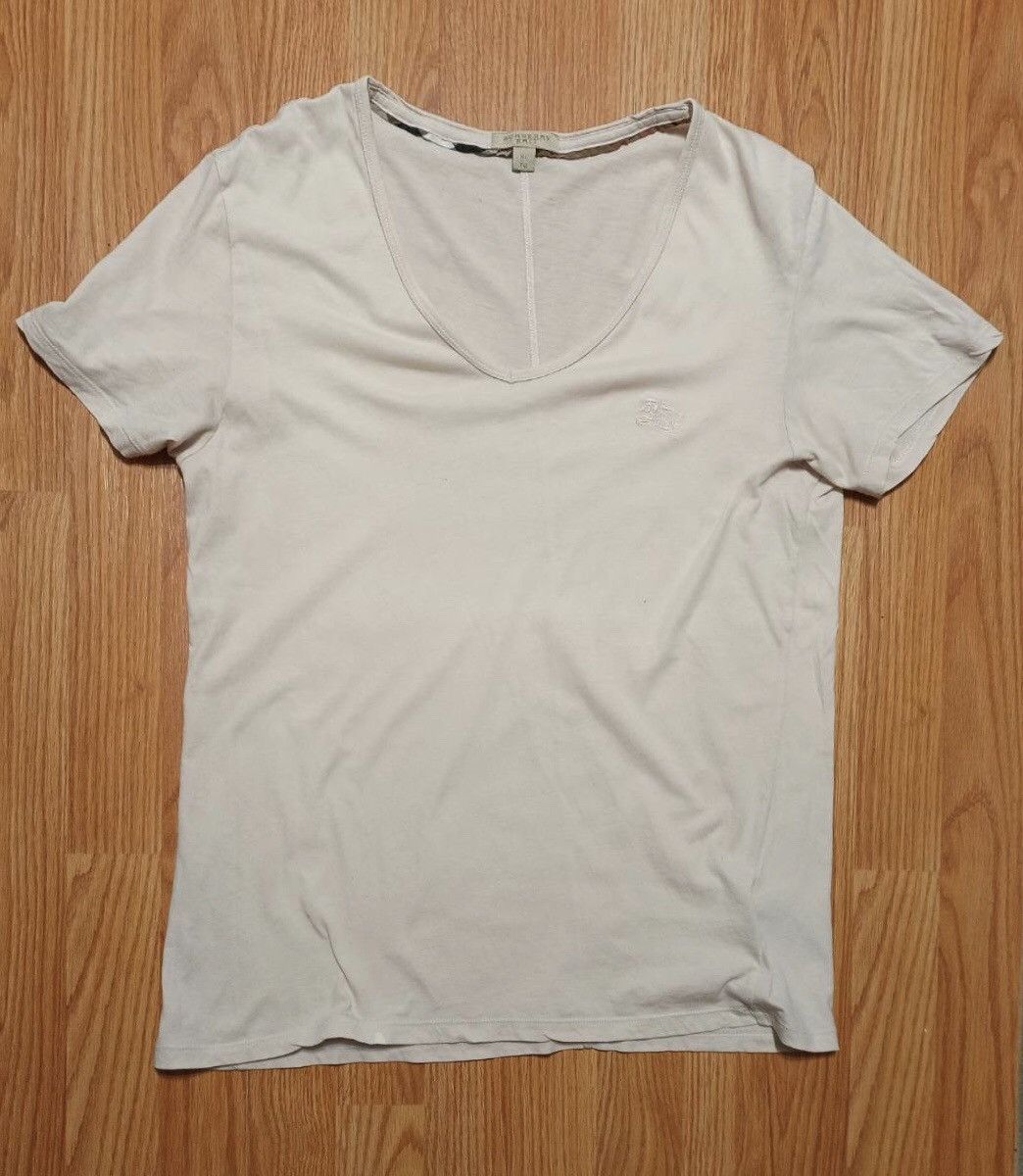 Burberry Burberry London Brit Beige V-neck Cotton T-Shirt Size XL Size XL / US 12-14 / IT 48-50 - 6 Thumbnail