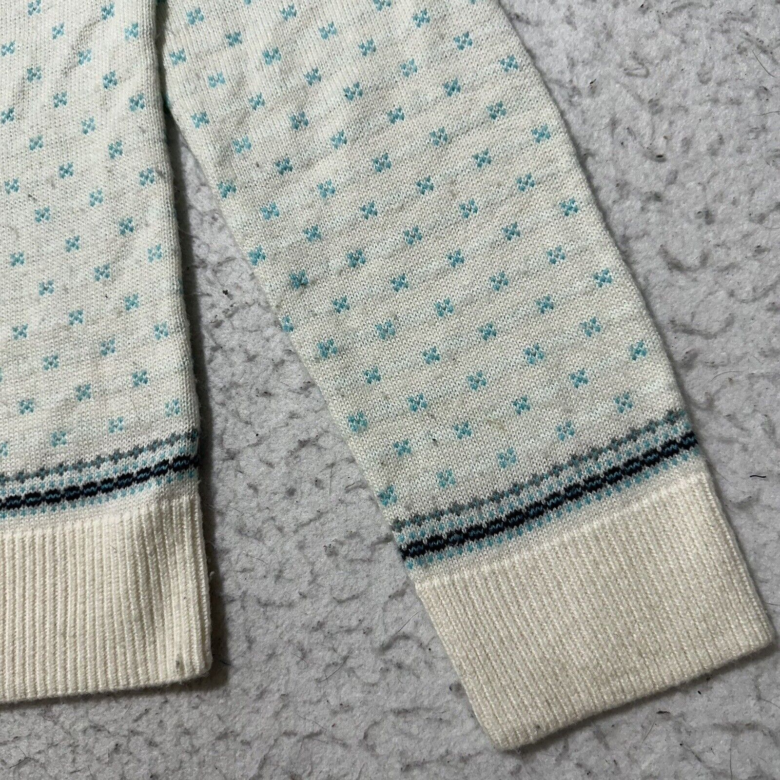 Other Talbots Large Fair Isle Lambs Wool Sweater White Blue Size L / US 10 / IT 46 - 4 Thumbnail