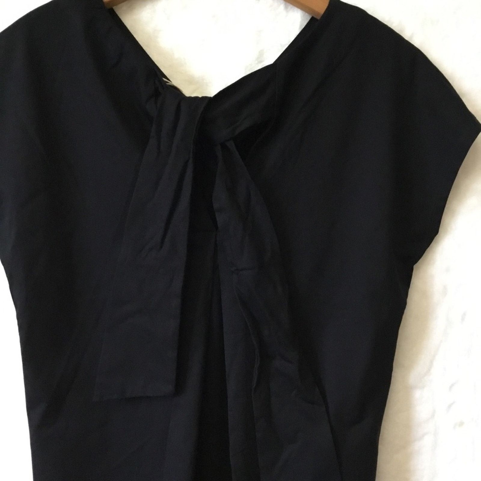 Other Sans & Sans Black Cap-Sleeved Dress With Tie Size S / US 4 / IT 40 - 14 Thumbnail