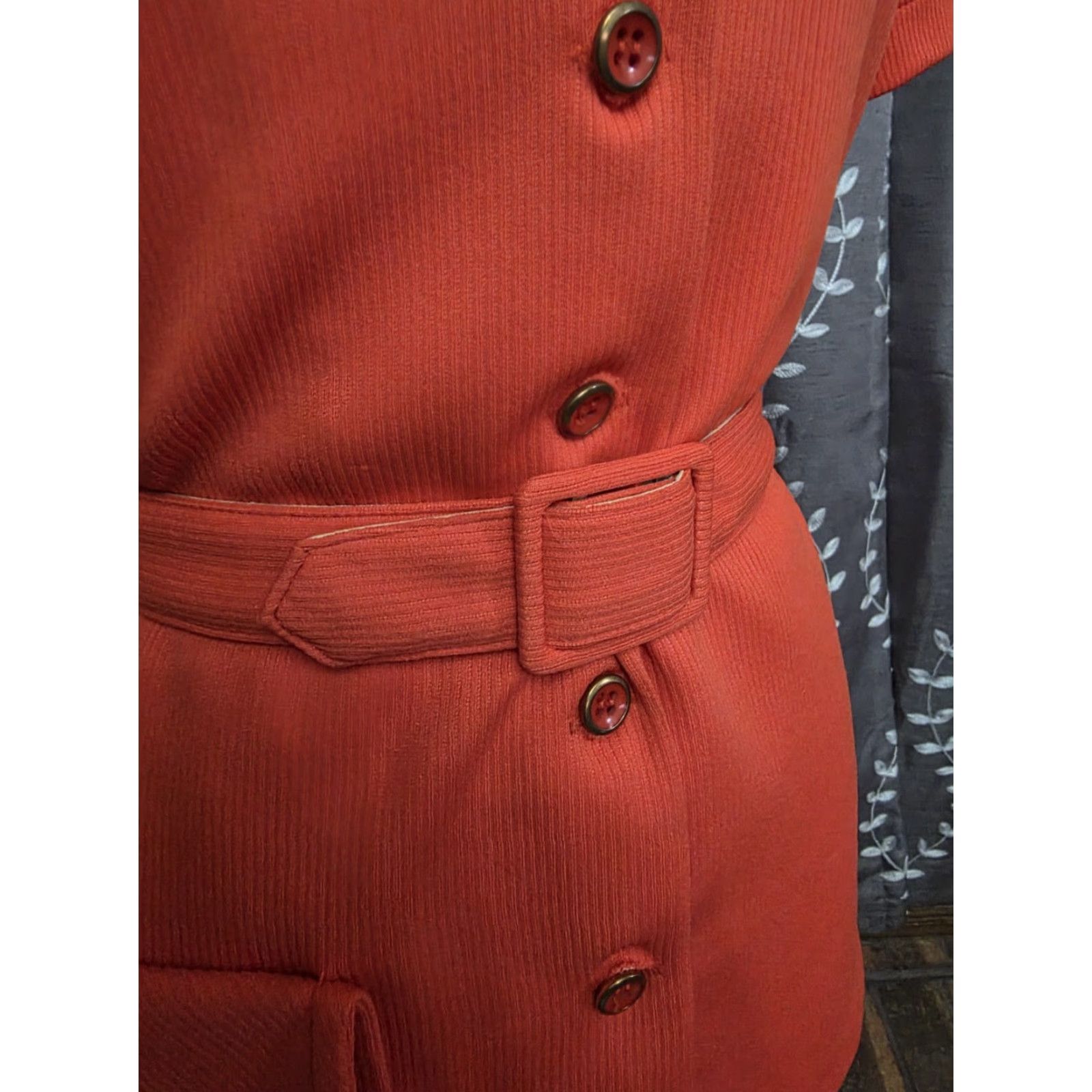 GRAFF VINTAGE Graff Californiawear Belted Blouse Button Front Orange Womens Medium Shirt Size M / US 6-8 / IT 42-44 - 6 Thumbnail