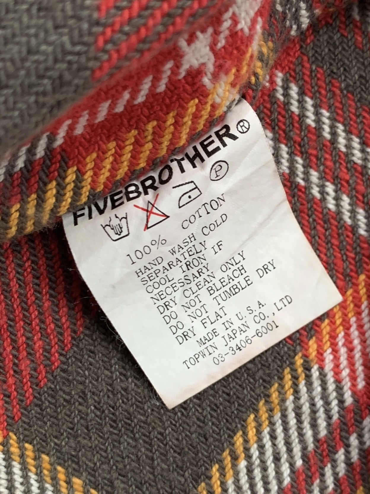 FiveBrother × Vintage Five Brother Plaid Flannel Made in USA Size US S / EU 44-46 / 1 - 6 Thumbnail