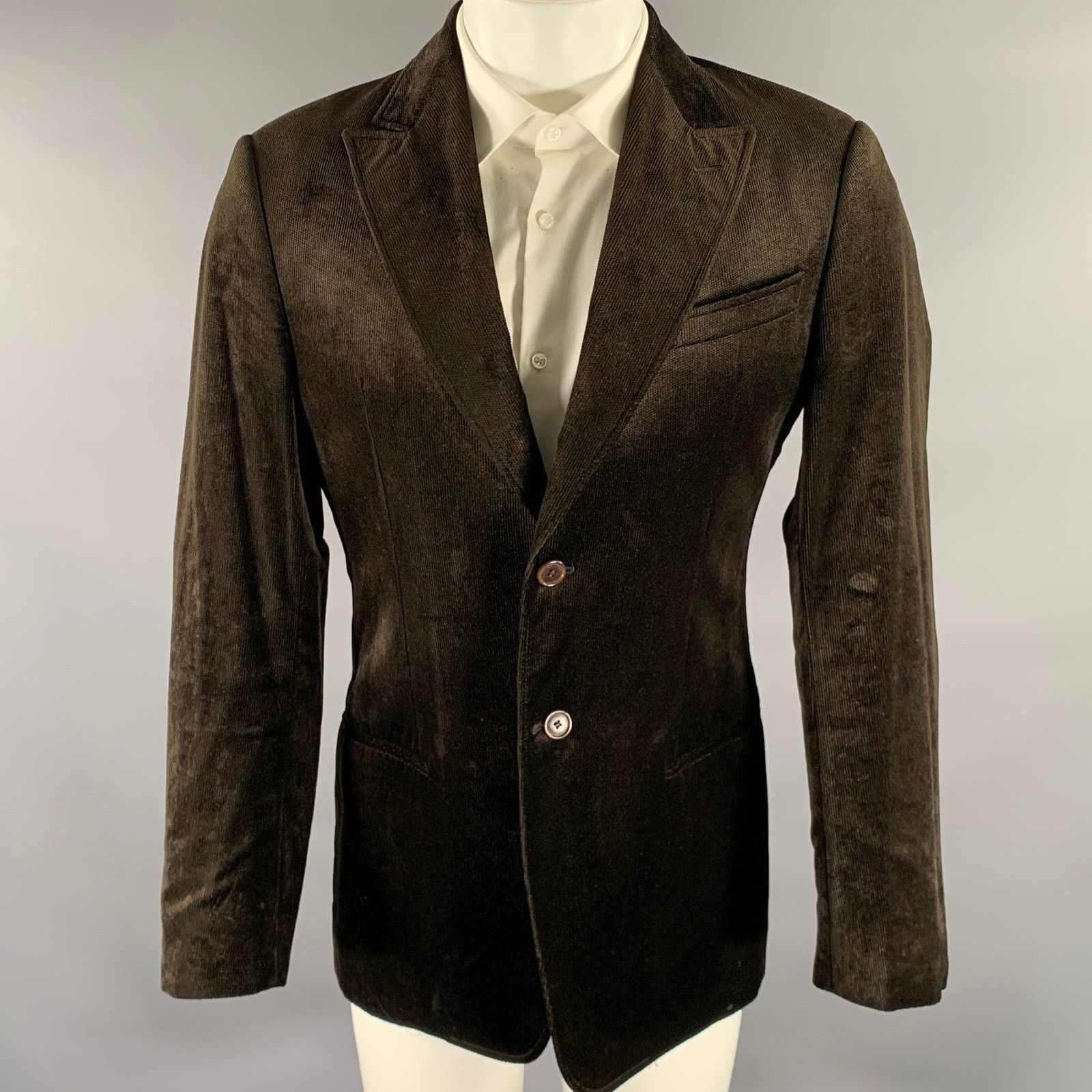 Armani Collezioni ARMANI COLLEZIONI 38 Brown Corduroy Cotton Rayon Sport Coat Size 38R - 1 Thumbnail