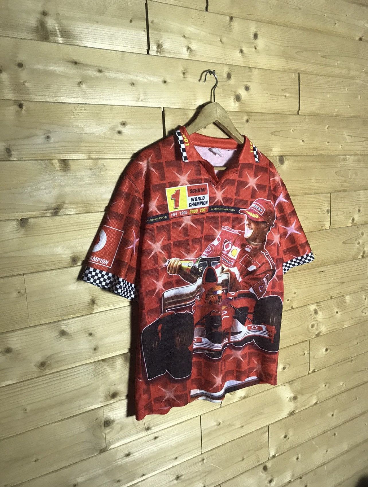 Formula 1 Rare Vintage Ferrari Schumacher Schumi over print t shirt Size US L / EU 52-54 / 3 - 1 Thumbnail