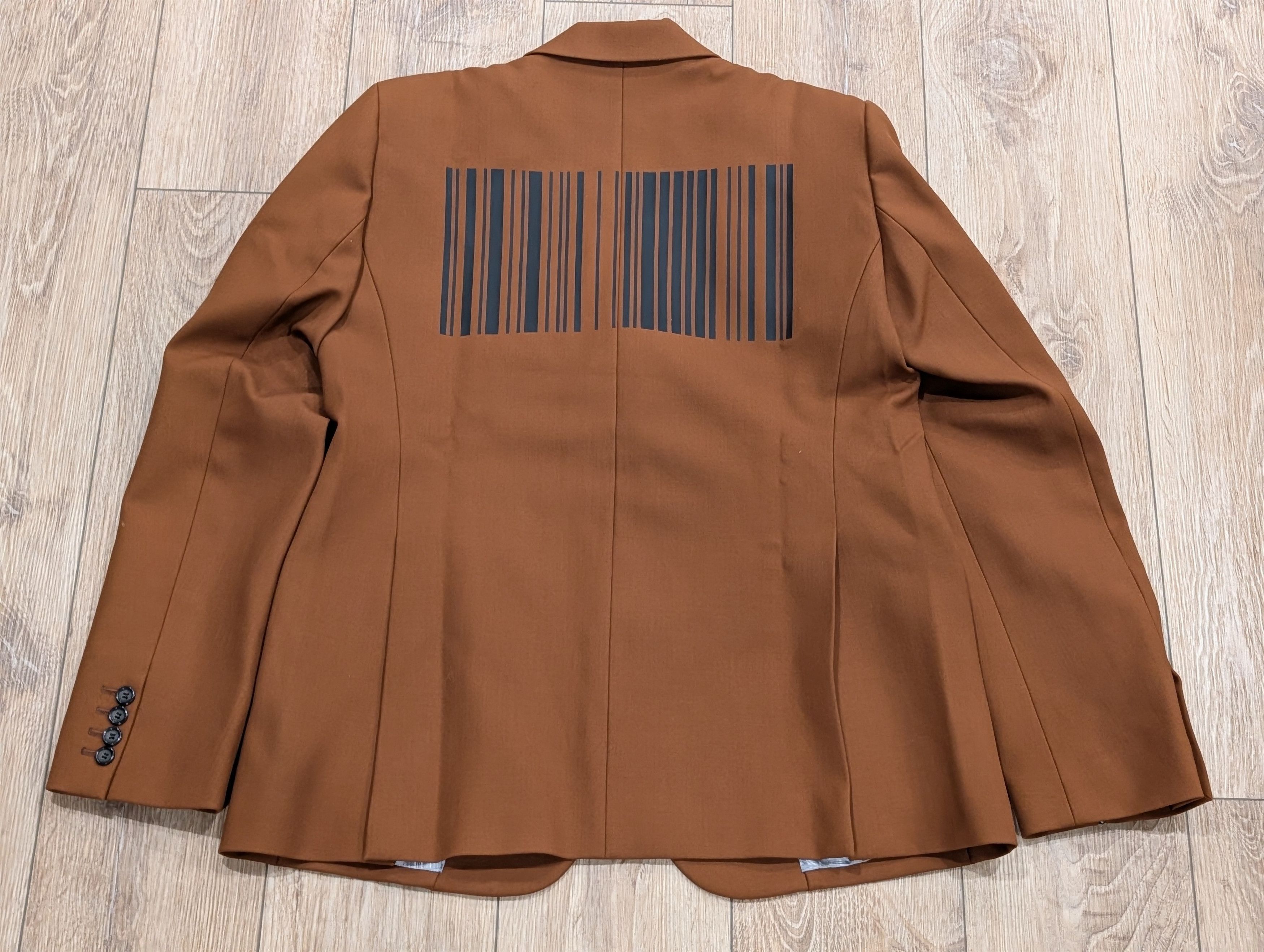VTMNTS VTMNTS Barcode Wool Tailored Blazer Brown Medium Size 40R - 4 Thumbnail