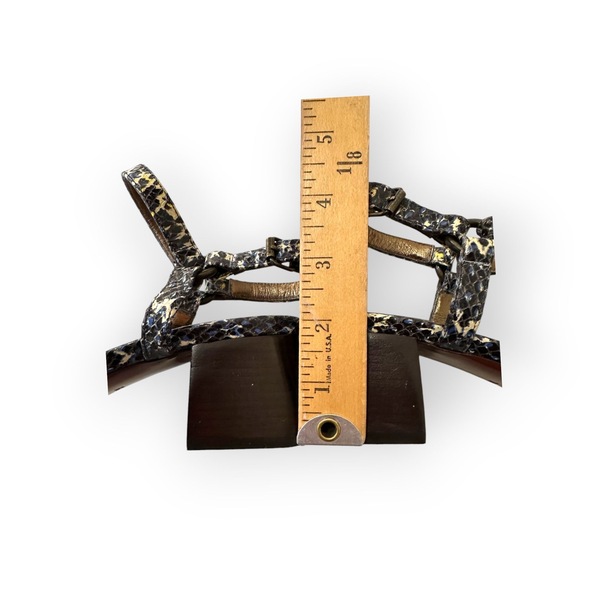 Lanvin Lanvin Paris Italian Snakeskin Block Heel Sandals in Box, S Size US 9 / IT 39 - 14 Thumbnail