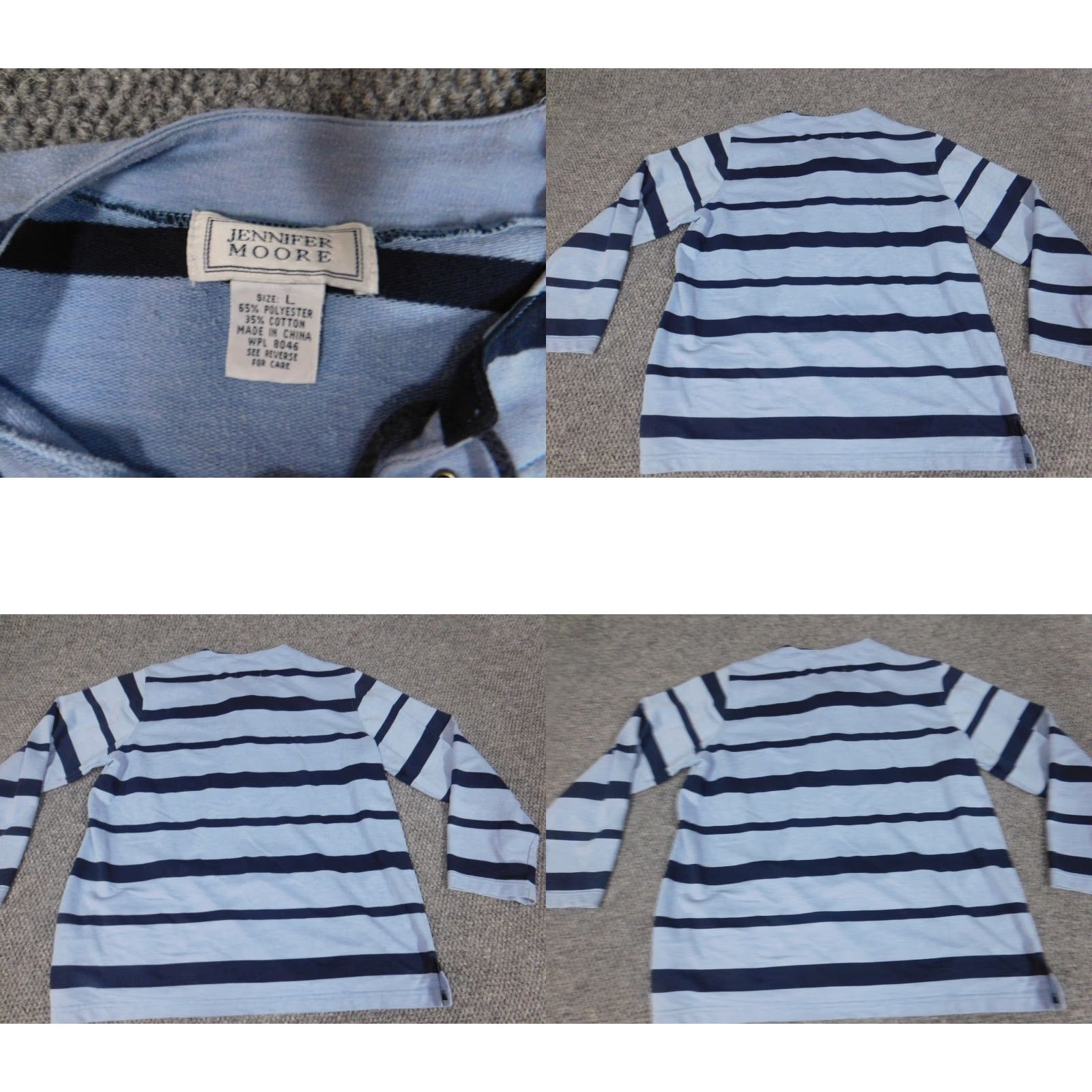 MooRER Jennifer Moore Womens Sweater Large Blue striped pullover stretch Size L / US 10 / IT 46 - 8 Thumbnail