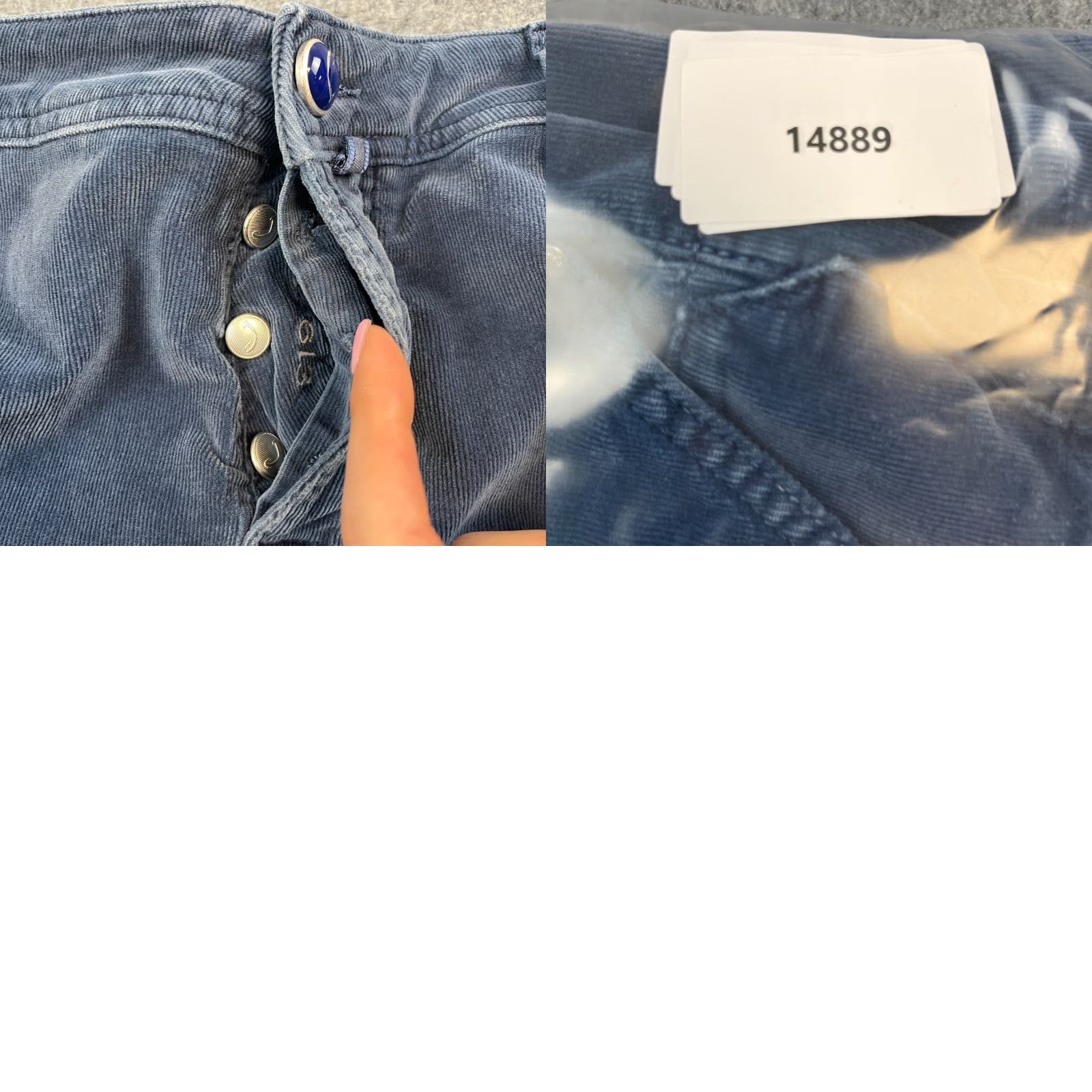 Jacob Cohen Jacob Cohen Mens Jeans Regular Tapered 34 32 Blue Corduroy Cotton Elastan 5-Pocket Denim Italy Size US 34 / EU 50 - 9 Thumbnail