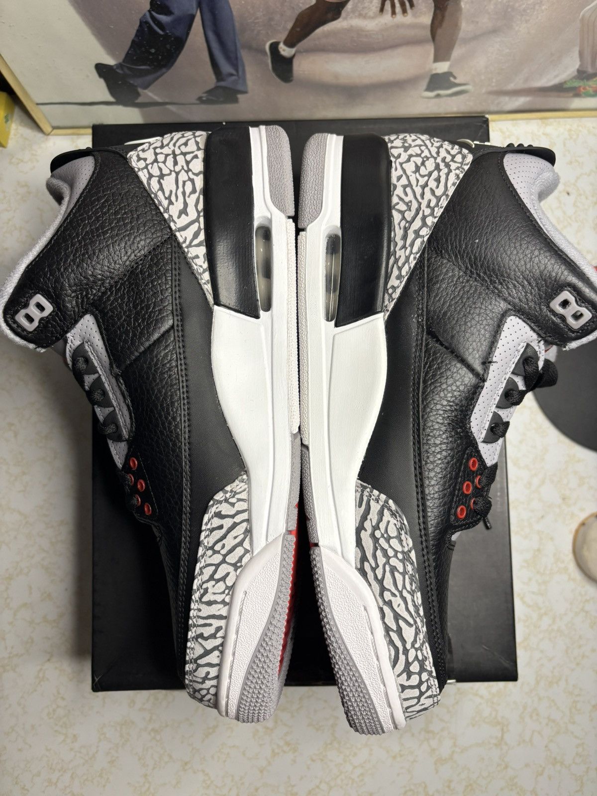 Jordan Brand Jordan 3 Retro Black Cement 2018 Size US 11 / EU 44 - 3 Thumbnail