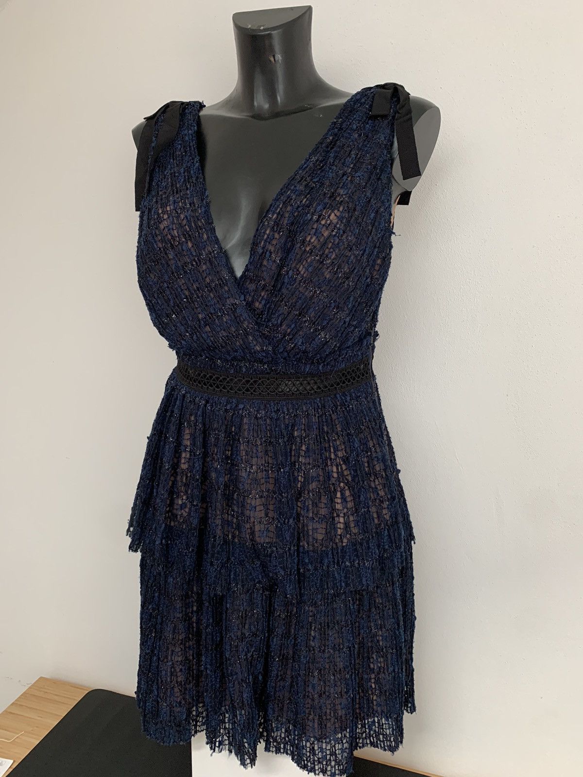 Self-Portrait Self Portrait Mini Dress Navy Size M / US 6-8 / IT 42-44 - 6 Thumbnail