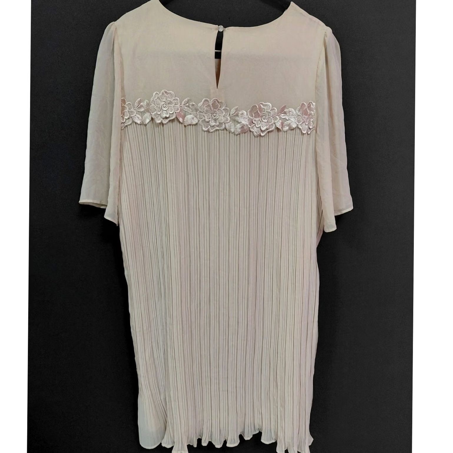 Nanette Lepore Nanette Lepore Floral Embroidered Beige Knee Length Dress Size 10 Size L / US 10 / IT 46 - 2 Thumbnail