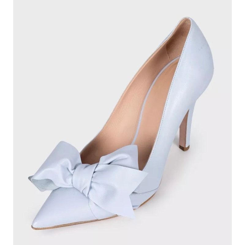 RED Valentino RED Valentino Blue Leather Bow Pumps Sz.38.5 Size US 8.5 / IT 38.5 - 3 Thumbnail