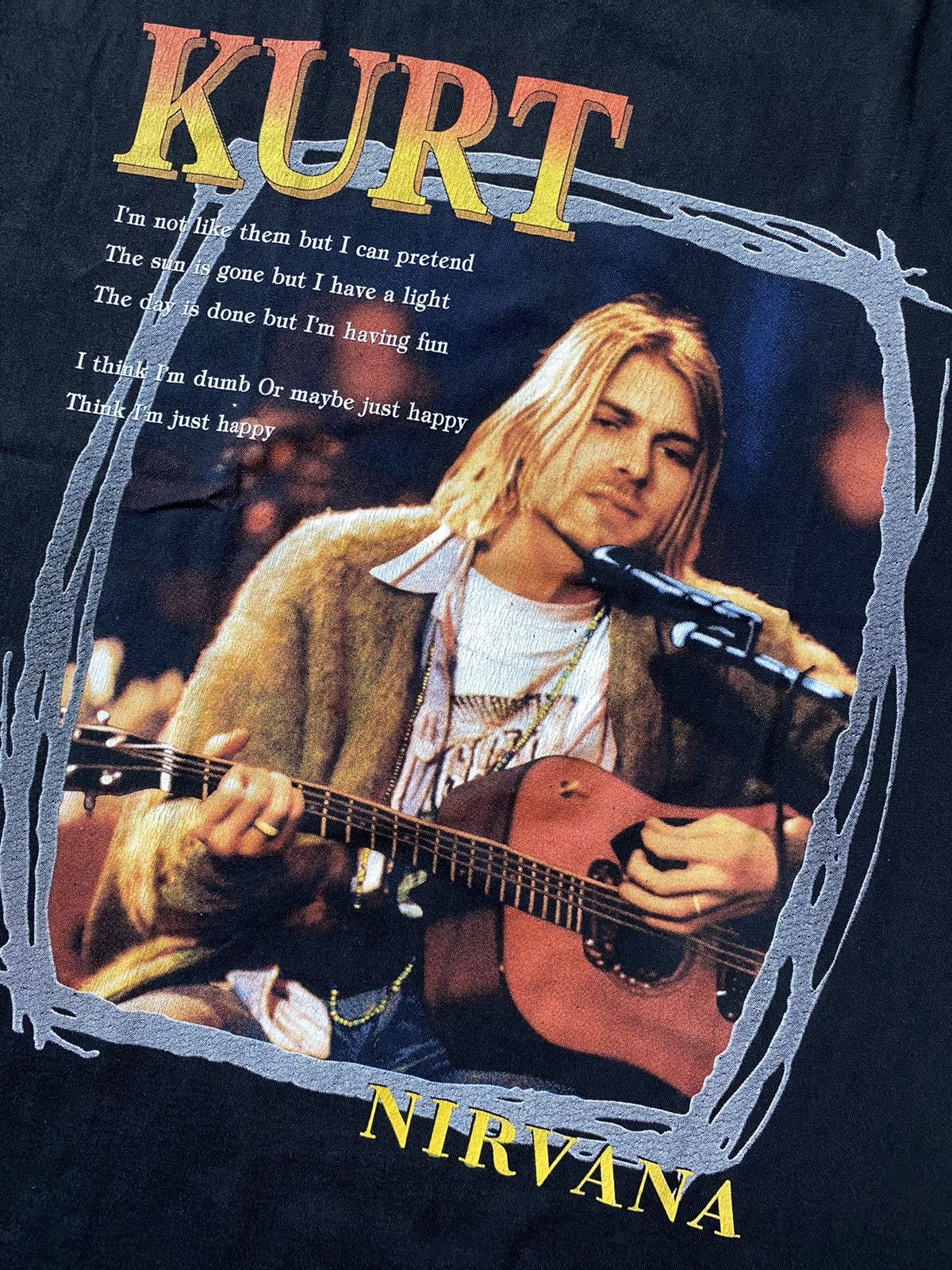 Band Tees × Vintage RARE Kurt Cobain Nirvana Mtv Unplugged Tshirt Boot Size US XL / EU 56 / 4 - 5 Thumbnail