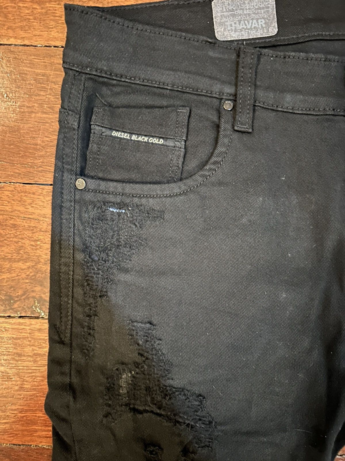 Diesel Diesel Black Gold Ripped Jeans Size US 32 / EU 48 - 3 Thumbnail