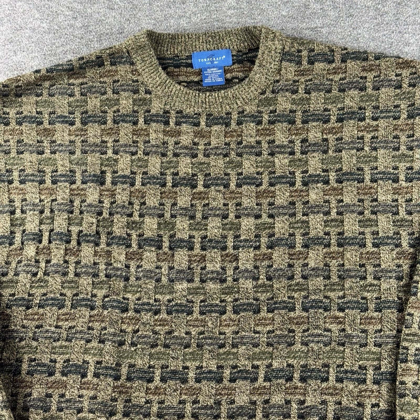 Towncraft Towncraft Men's Sweater 100% Acrylic XL Grandpa/Dad Sweater Size US XL / EU 56 / 4 - 4 Thumbnail