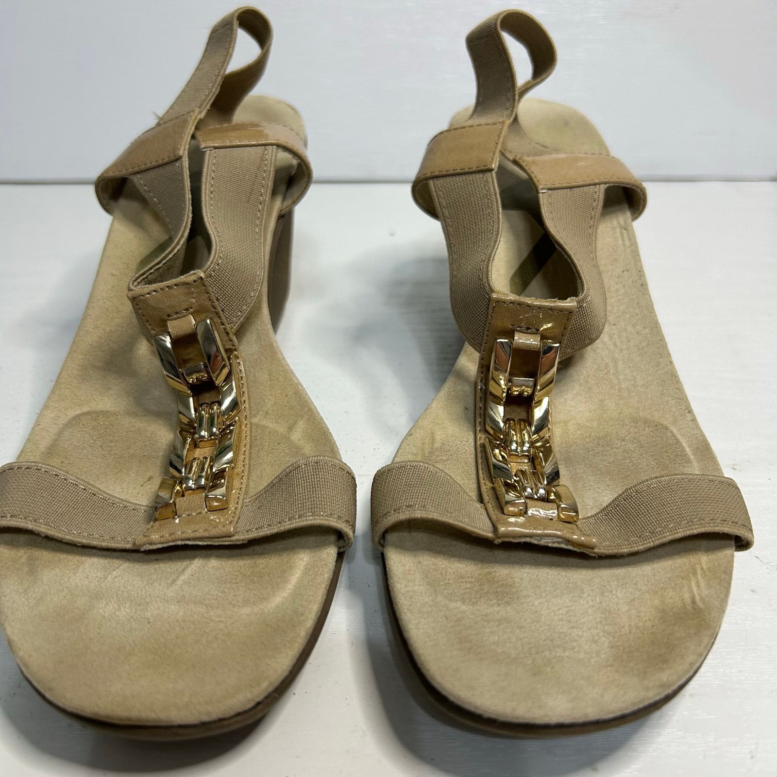 Anne Klein Anne Klein Sport iFlex Tan Wedge Sandals 9.5 Size US 9.5 / IT 39.5 - 2 Thumbnail