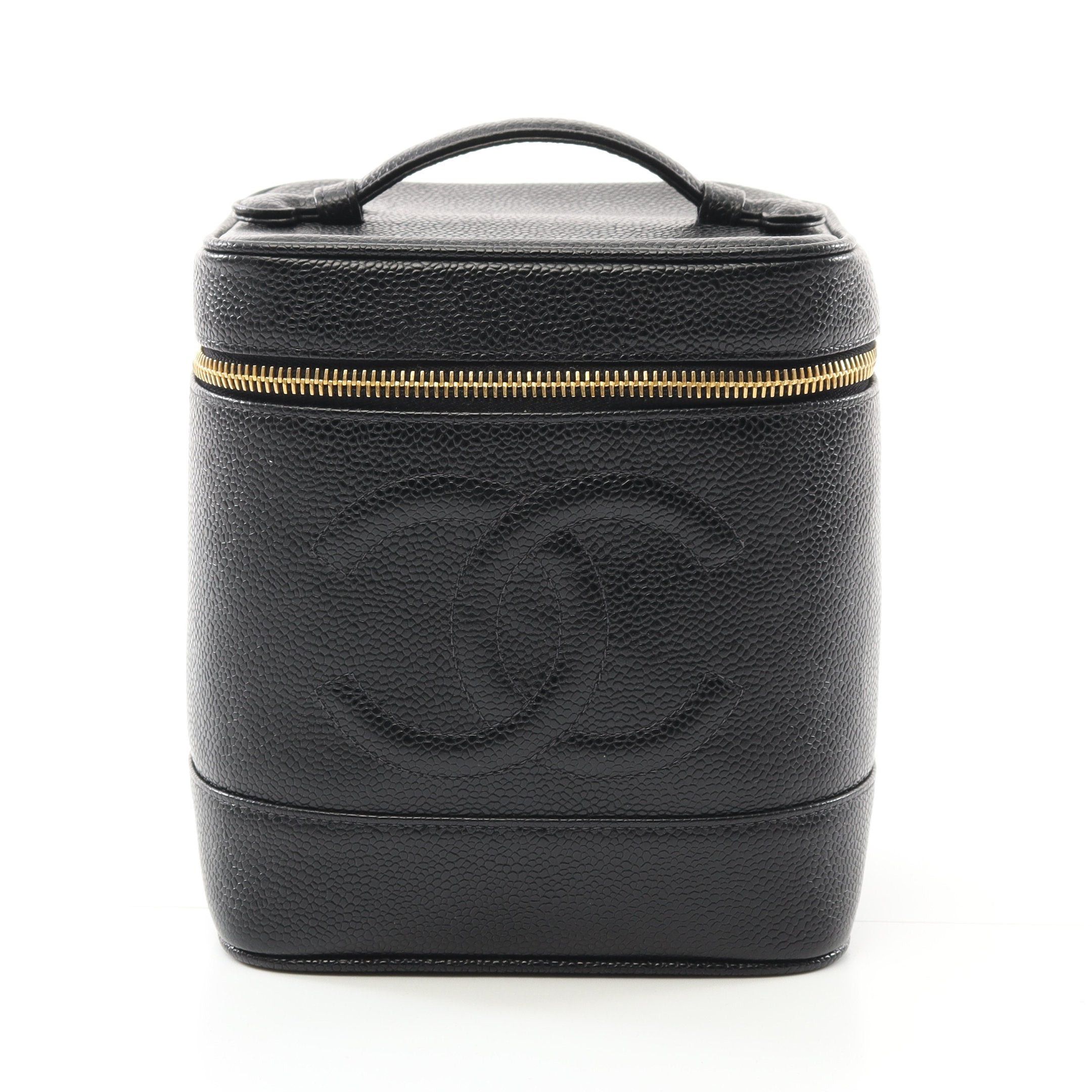Chanel Chanel Coco Mark Handbag Vanity Bag Caviar Skin Black Gold Hardware Size ONE SIZE - 1 Thumbnail