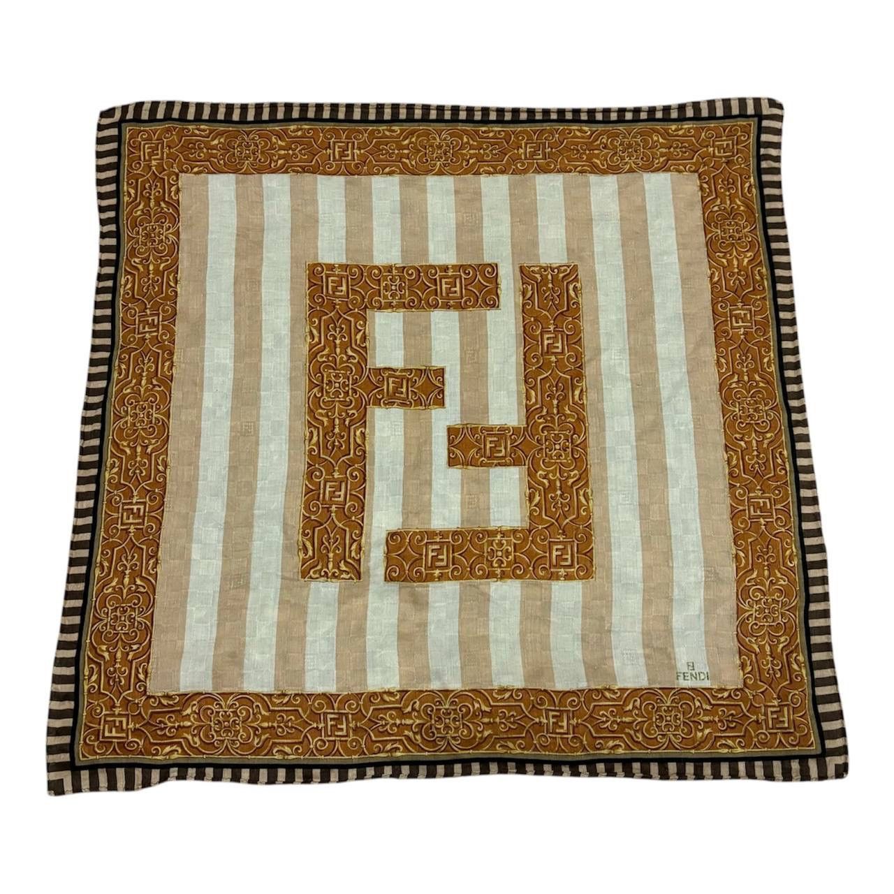Fendi Fendi Zucca BigLogo Scarf Neckerchief Handkerchief Size ONE SIZE - 1 Thumbnail