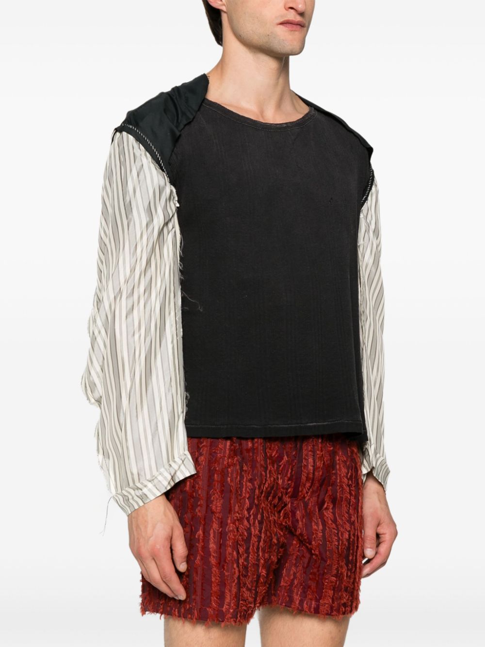 Maison Margiela o1s22i1n1024 Decorticated Sleeve T-Shirt in Black Size US L / EU 52-54 / 3 - 4 Thumbnail