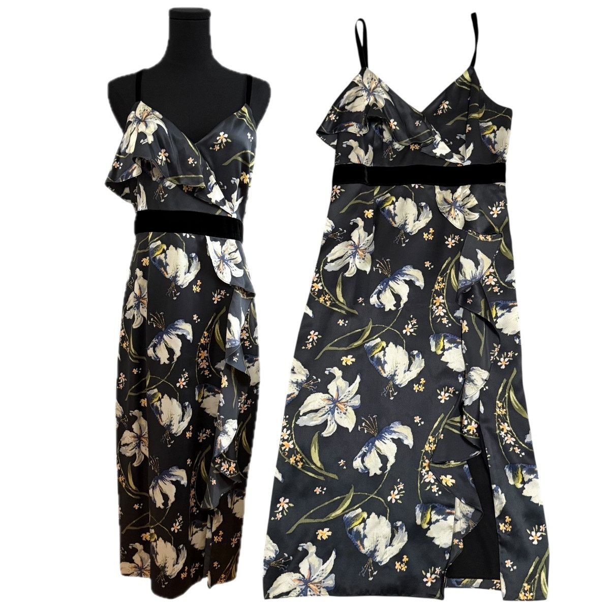 Cinq a Sept Cinq à Sept Leena Silk Floral Midi Dress Sleeveless Size 8 Size M / US 6-8 / IT 42-44 - 1 Thumbnail