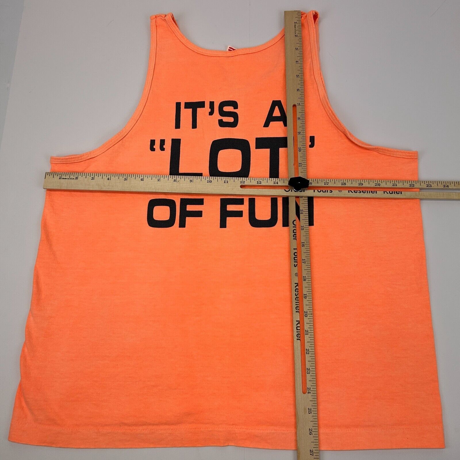 Fruit Of The Loom Vintage 90s Park Here Its A Lot of Fun Tank Top Orange L Size US L / EU 52-54 / 3 - 10 Thumbnail