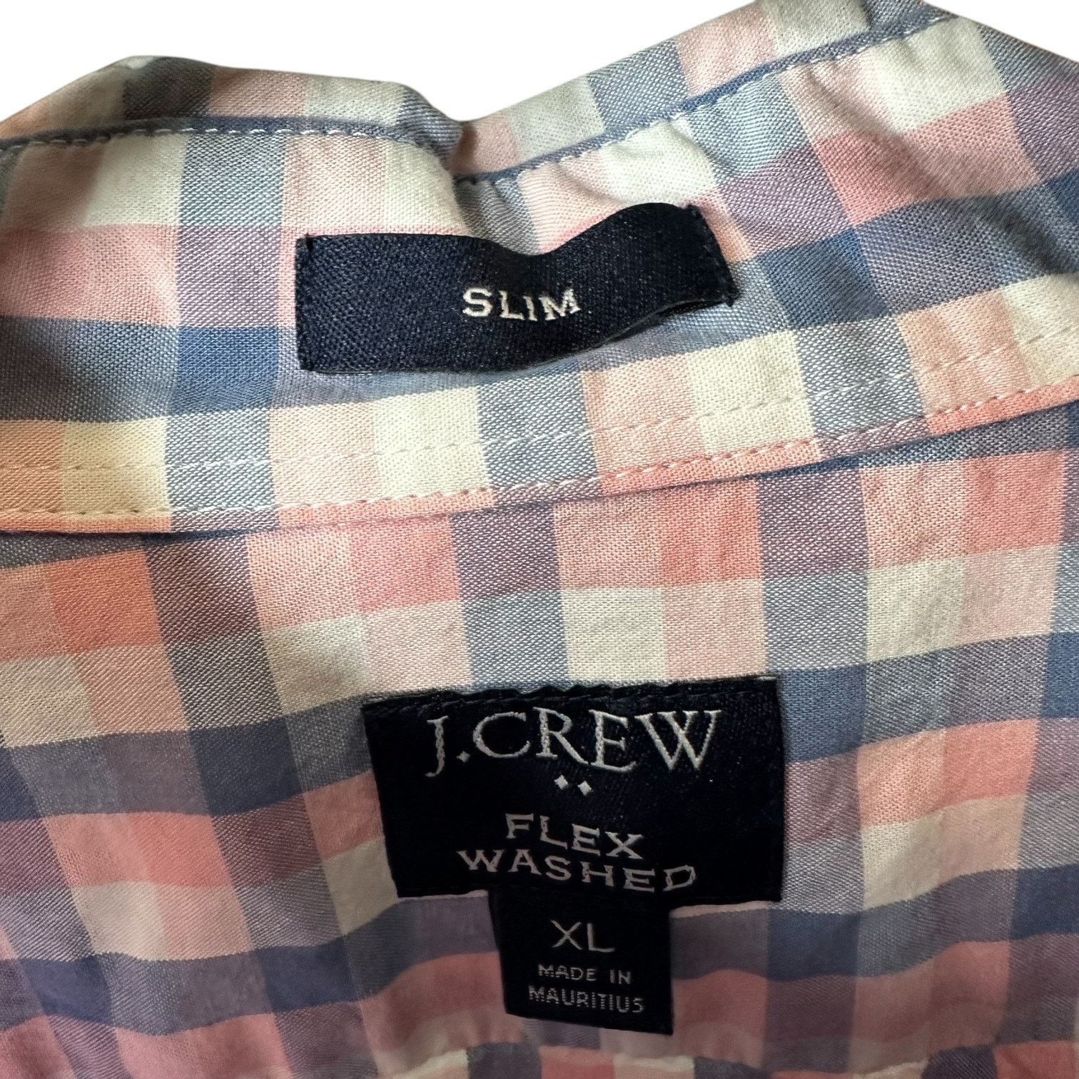 J.Crew J. Crew Slim Fit Pink and Blue Check Button Down Shirt XL Size US XL / EU 56 / 4 - 2 Thumbnail