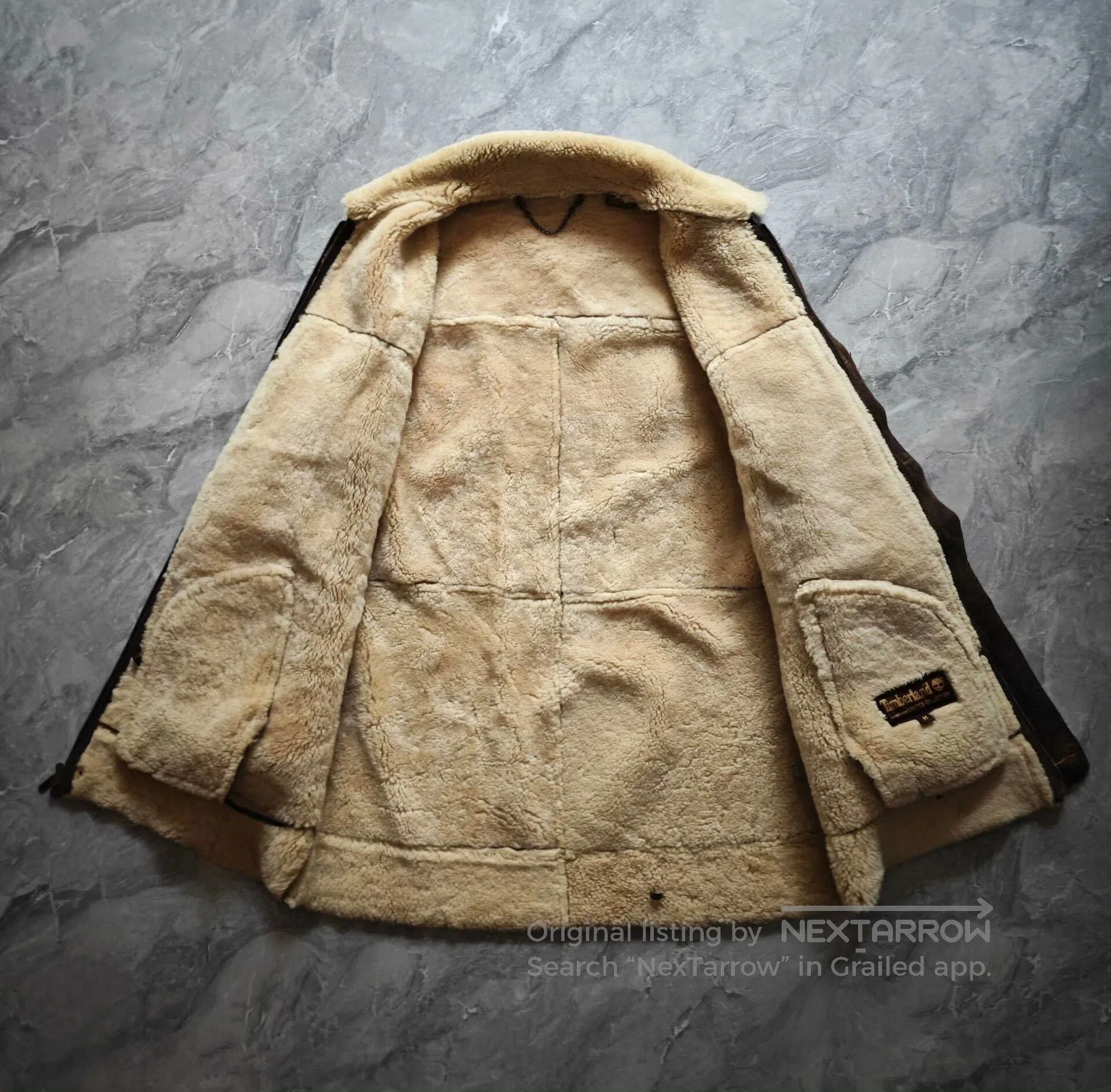 Timberland long leather shearling coat for winter. Size US M / EU 48-50 / 2 - 6 Thumbnail