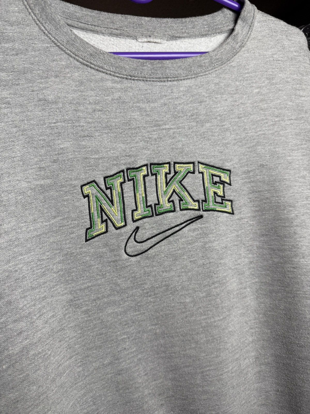 Nike × Vintage Nike Vintage Red Hoodie Big Central Logo Streetwear Y2K Size US L / EU 52-54 / 3 - 2 Thumbnail