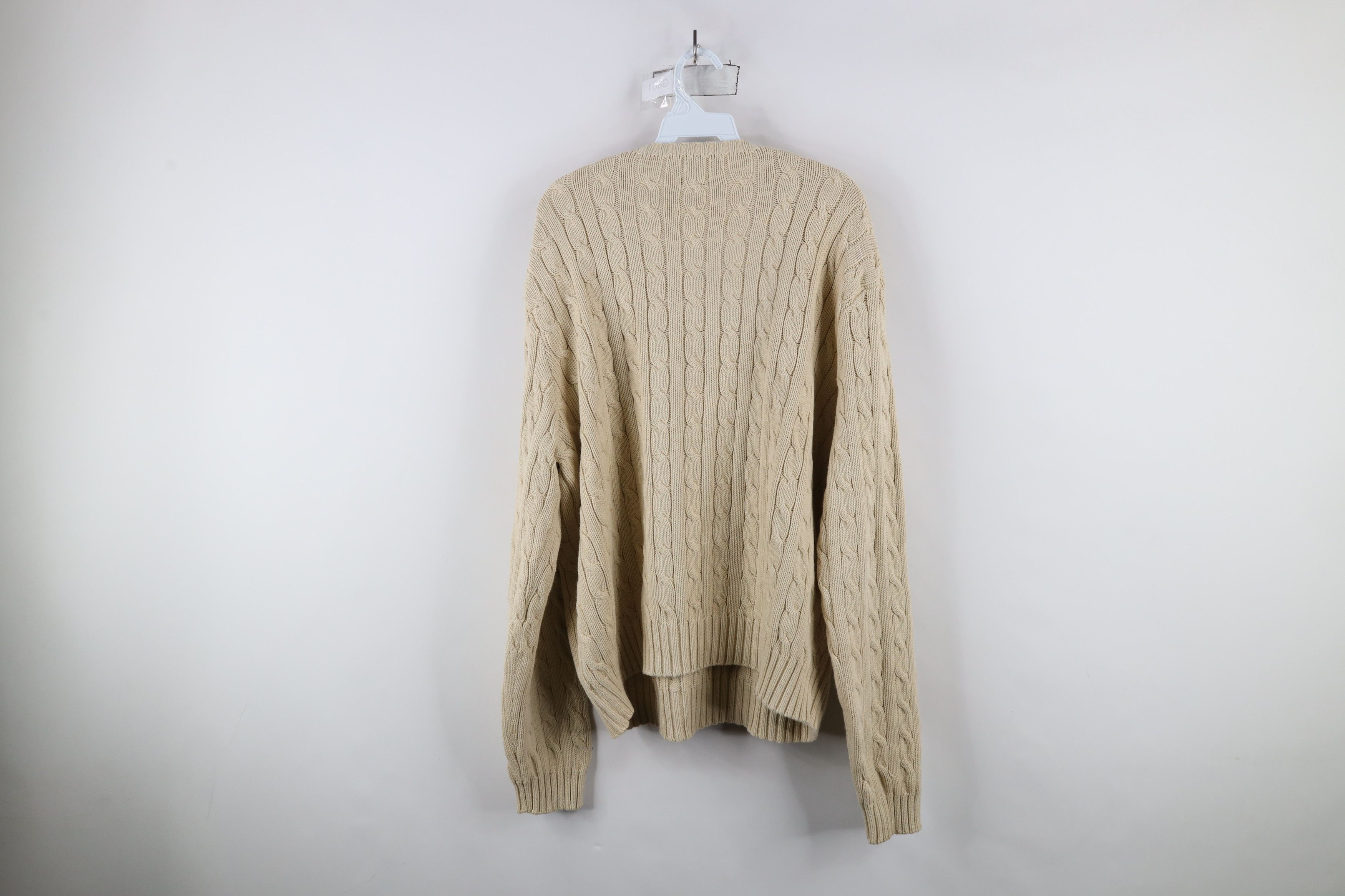 Ralph Lauren × Vintage Vintage 90s Ralph Lauren Chunky Cotton Cable Knit Sweater Size US XXL / EU 58 / 5 - 10 Thumbnail