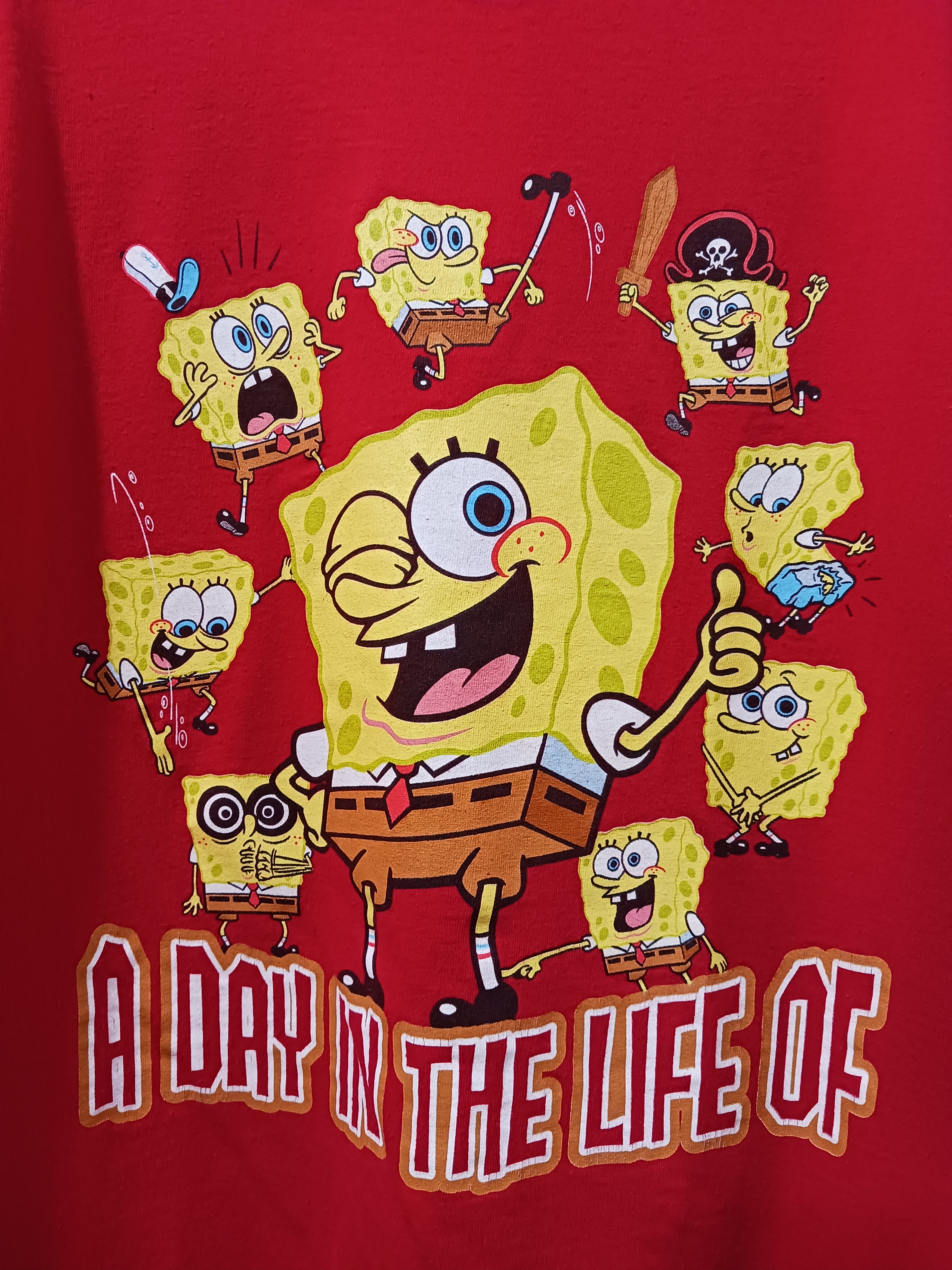 Delta × Nickelodeon × Vintage SpongeBob Vintage Delta 2000s "A Day In The Life Of" L/S Tee Size US XL / EU 56 / 4 - 5 Thumbnail