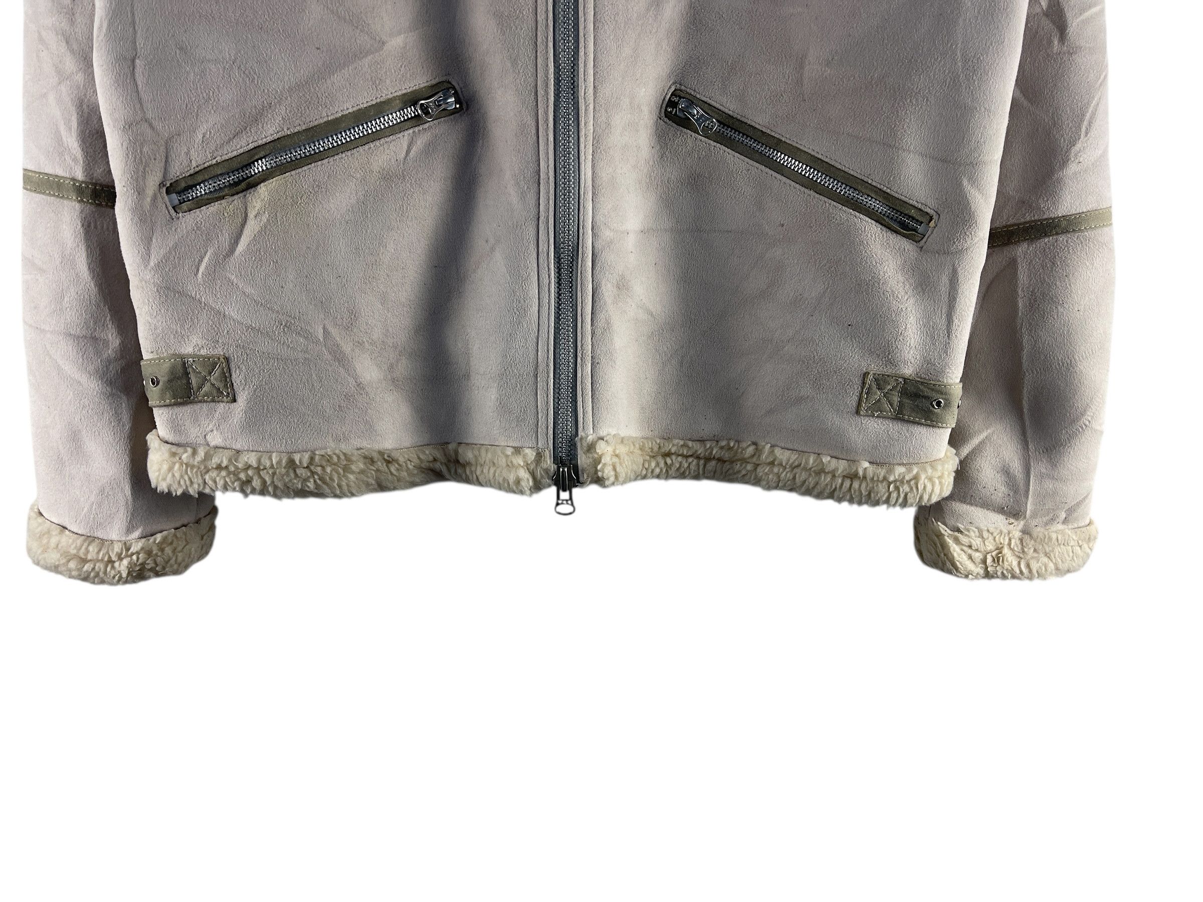 Vivastudio Vivastudio Sherpa Lined Aviator Flight Jacket Grey Shearling Size US L / EU 52-54 / 3 - 9 Thumbnail