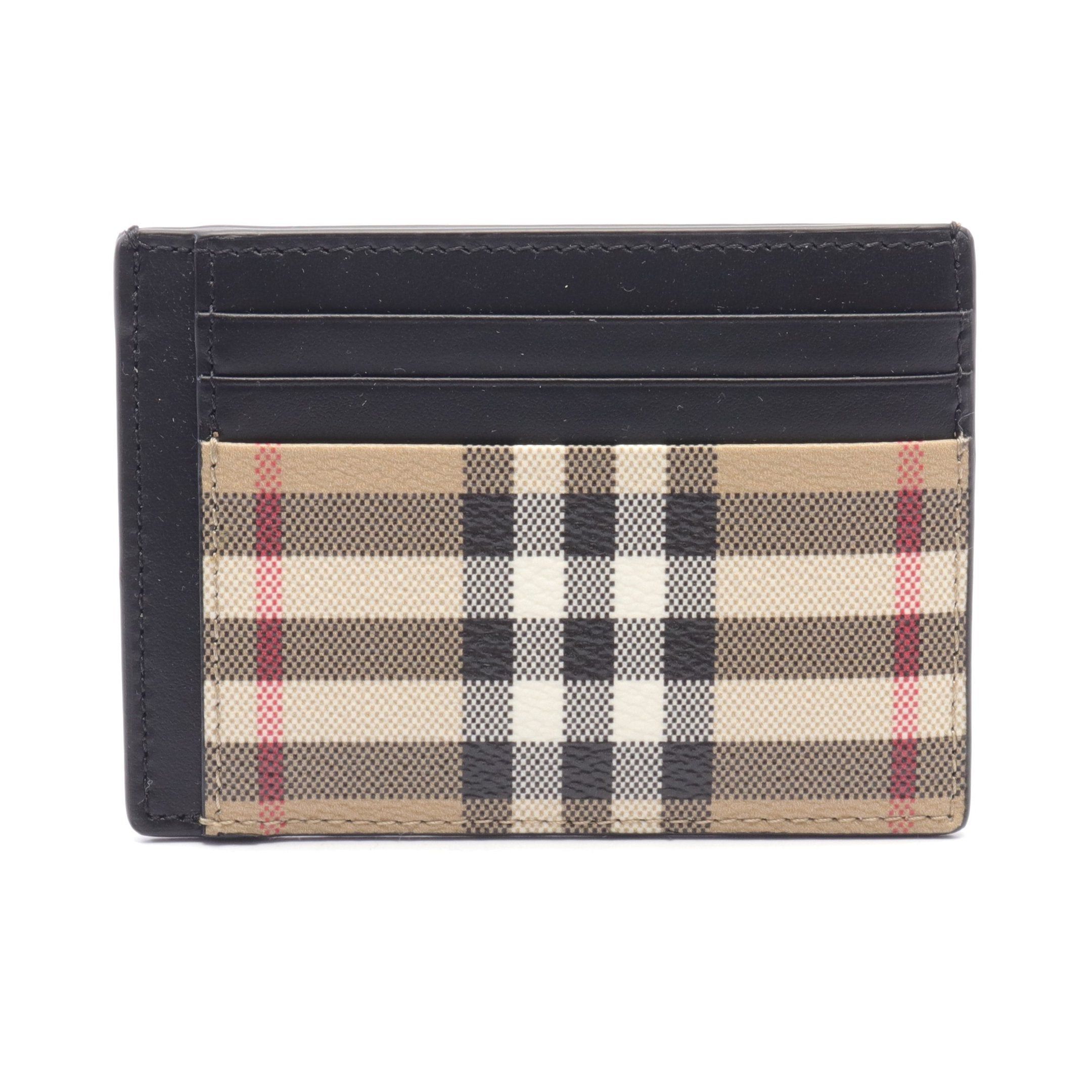 Burberry Burberry Check Card Case Leather Beige Black Multicolor Size ONE SIZE - 1 Thumbnail