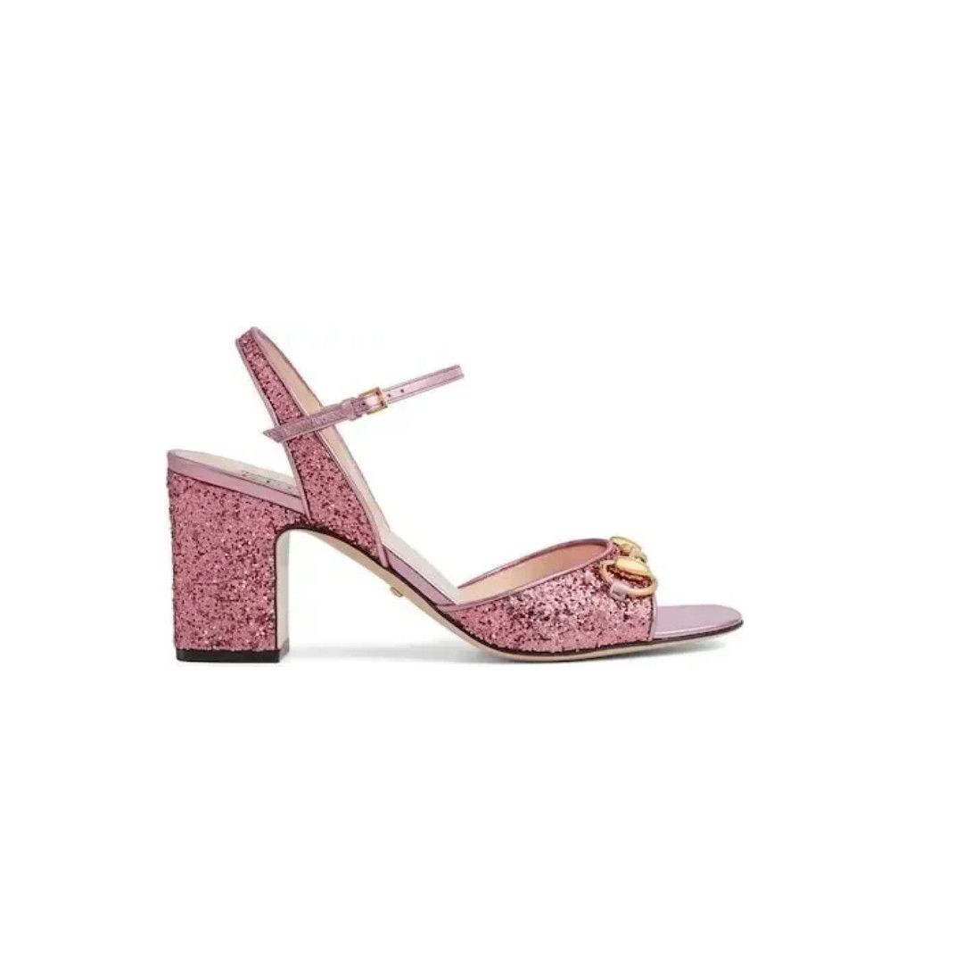 Gucci o1s1wg110425 Women's Sandals With Horsebit in Pink Size US 9.5 / IT 39.5 - 1 Thumbnail