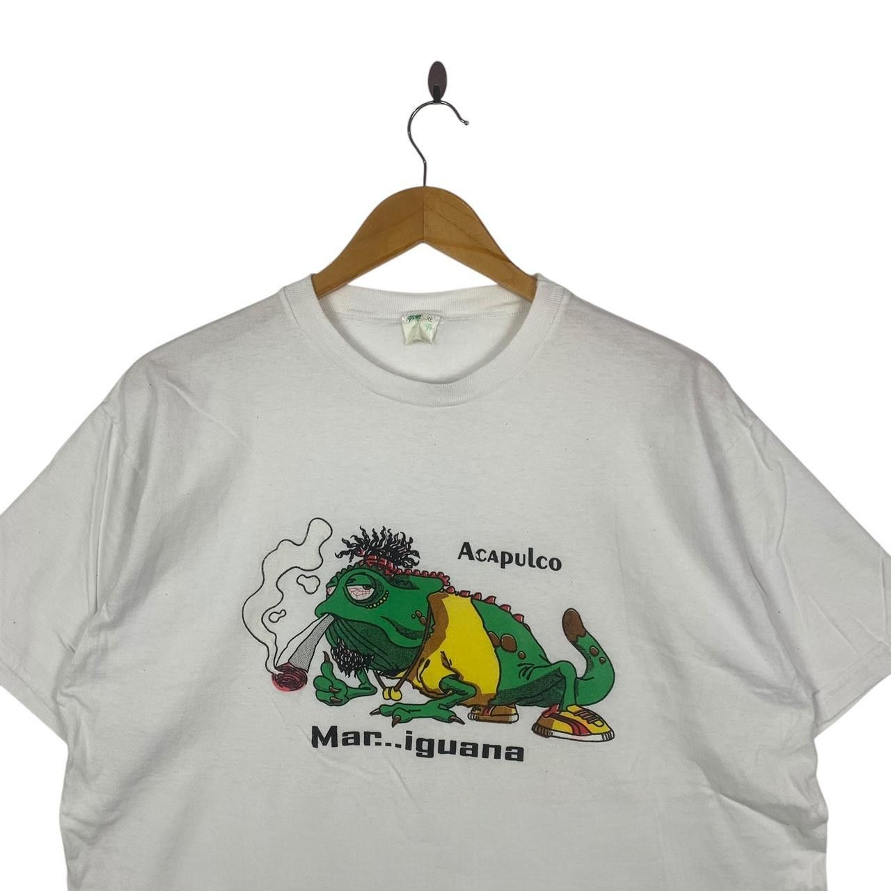 Vintage Vintage 90’ ACAPULCO MAR IGUANA Artwork Hippie Tee Shirt Size US XL / EU 56 / 4 - 2 Thumbnail