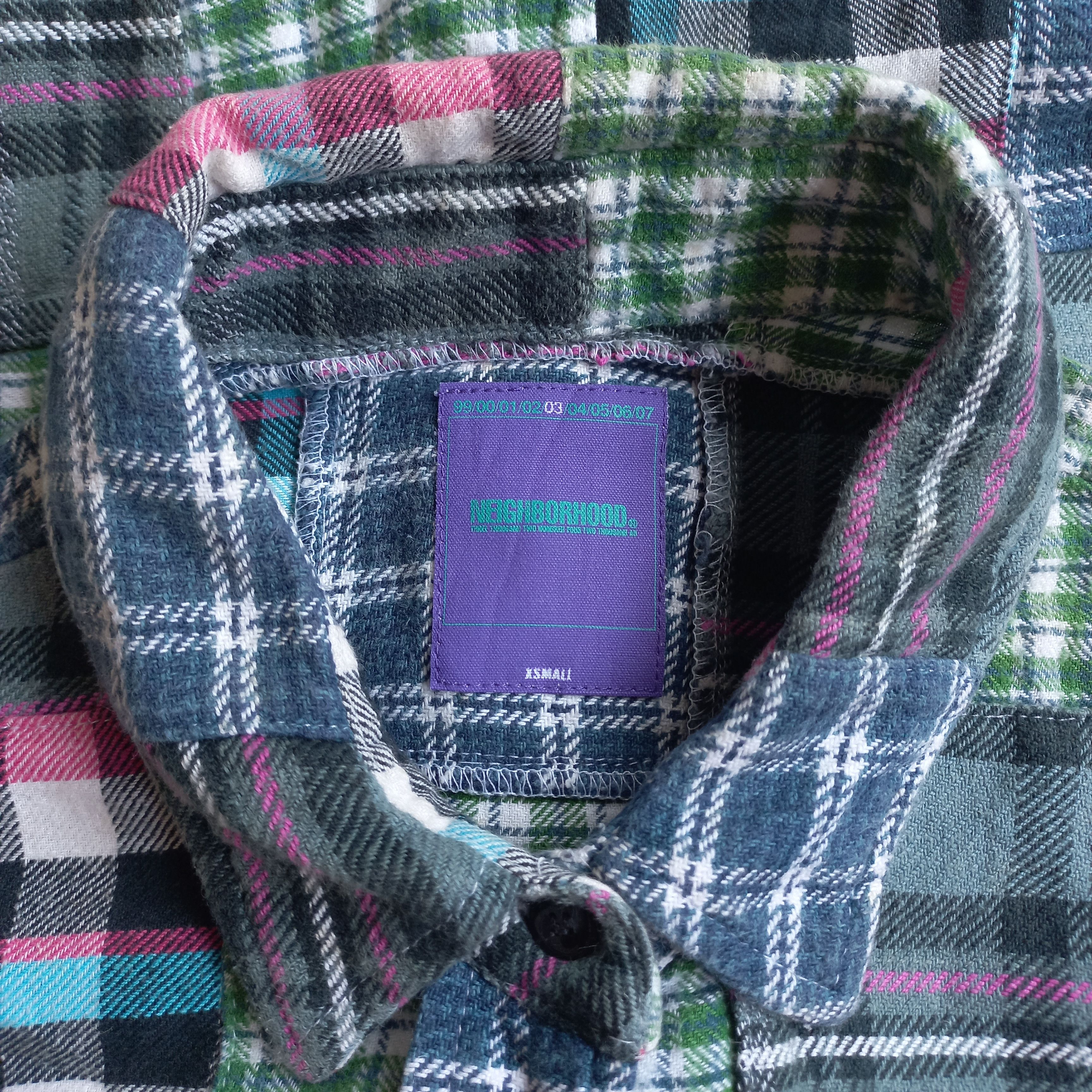 Neighborhood Neighborhood - Patchwork Flannel Short Sleeve Shirt Size US XS / EU 42 / 0 - 4 Thumbnail