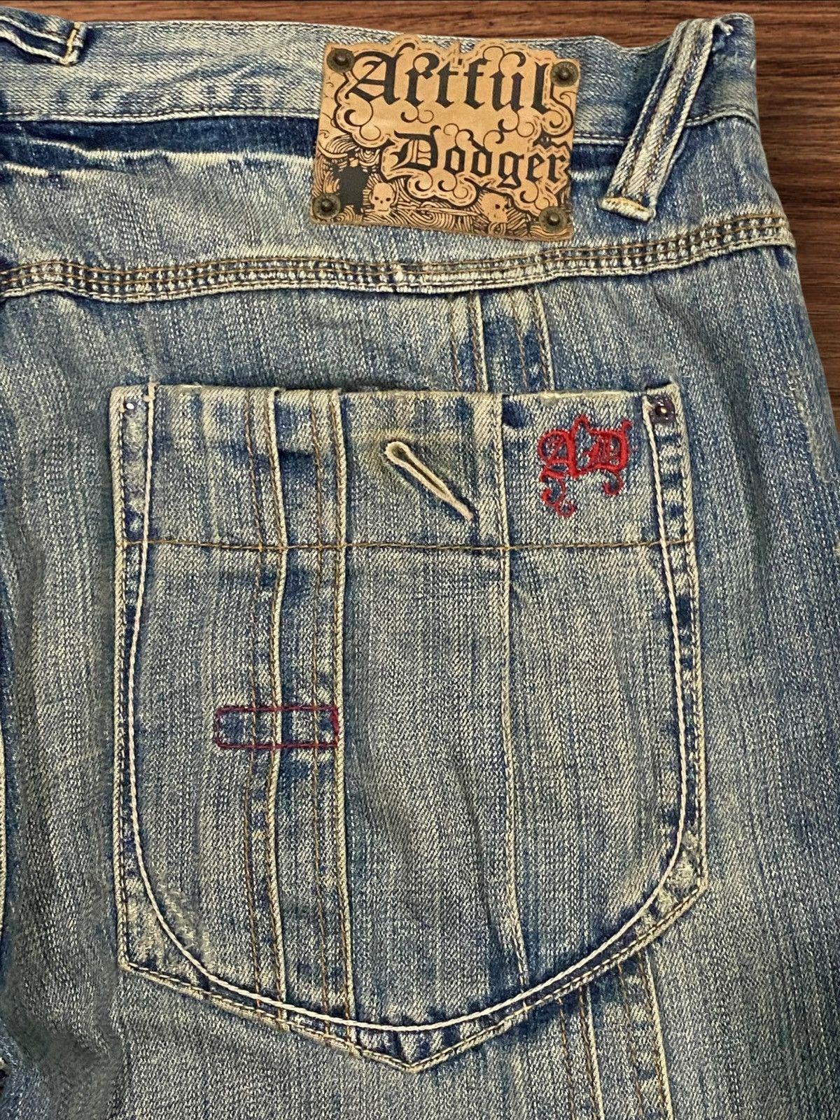 Artful Dodger ⚡️Baggy⚡️Artful Dodgers Distressed Blue Wash Streetwear Jeans Size US 36 / EU 52 - 9 Thumbnail