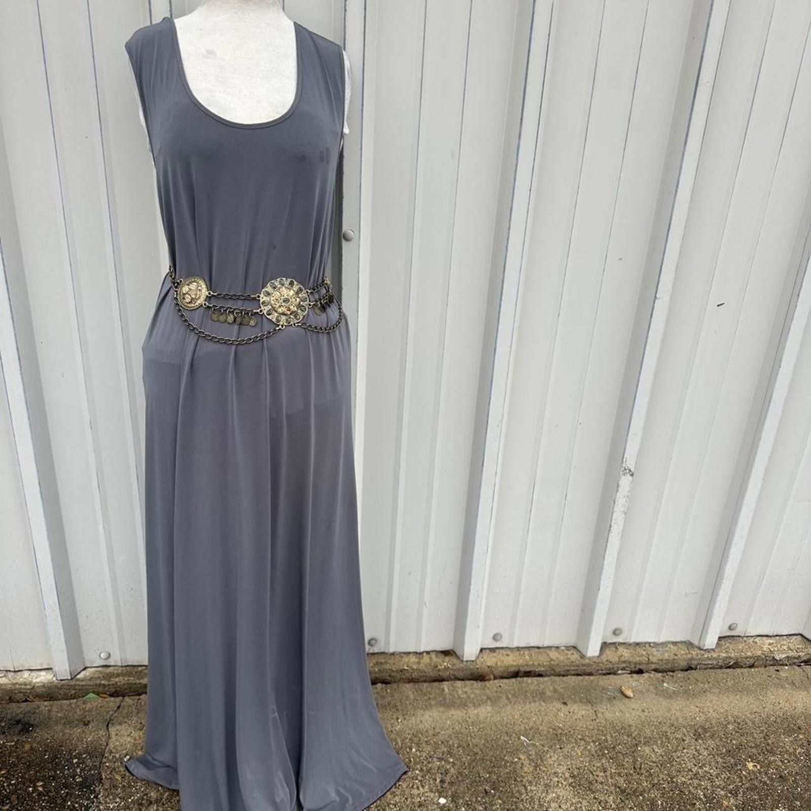 Other Grey maxi dress with belt #maxidress Size ONE SIZE - 1 Thumbnail