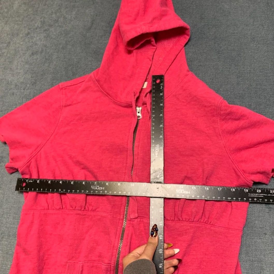 Old Navy Old Navy Maternity Hoodie Womens L Pink Cotton Short Sleeve Full Zip Sweatshirt Size L / US 10 / IT 46 - 7 Thumbnail