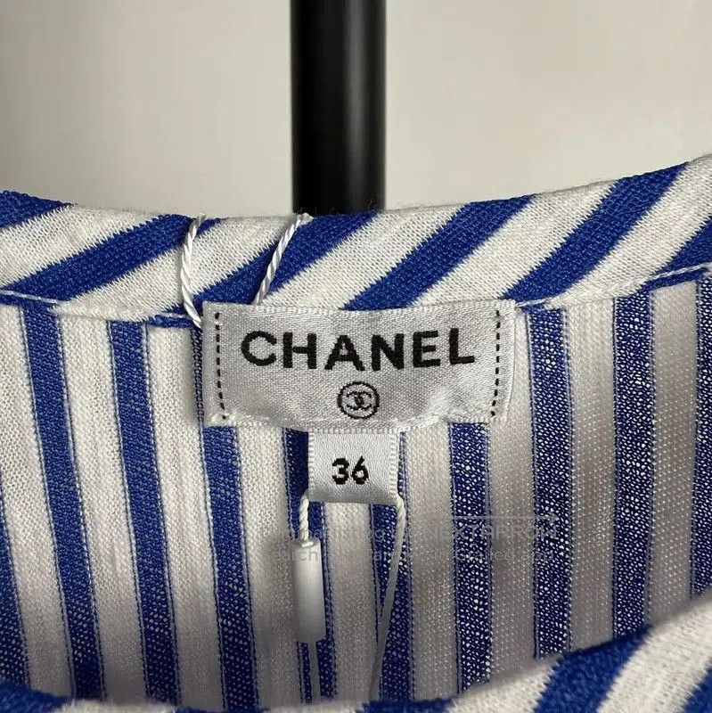 Chanel Chanel Striped Cotton Dress in Chocolate . Size S / US 4 / IT 40 - 7 Thumbnail