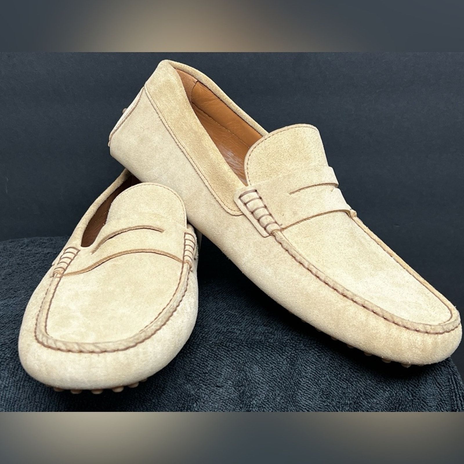 Oliver Cabell Oliver Cabell Sand Suede Driving Loafers Buttery Leather Size US 13 / EU 46 - 5 Thumbnail
