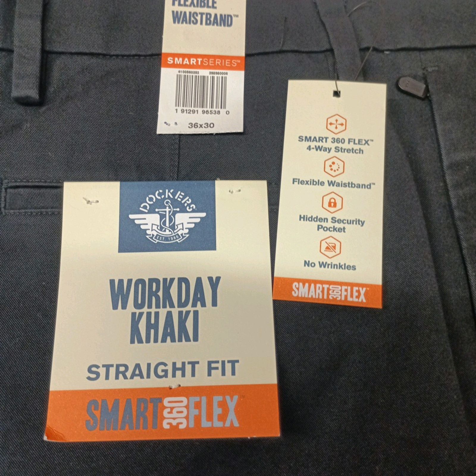 Dockers Dockers Workday Khakis Men's 36x30 Black Straight Fit Flex Size US 36 / EU 52 - 2 Thumbnail