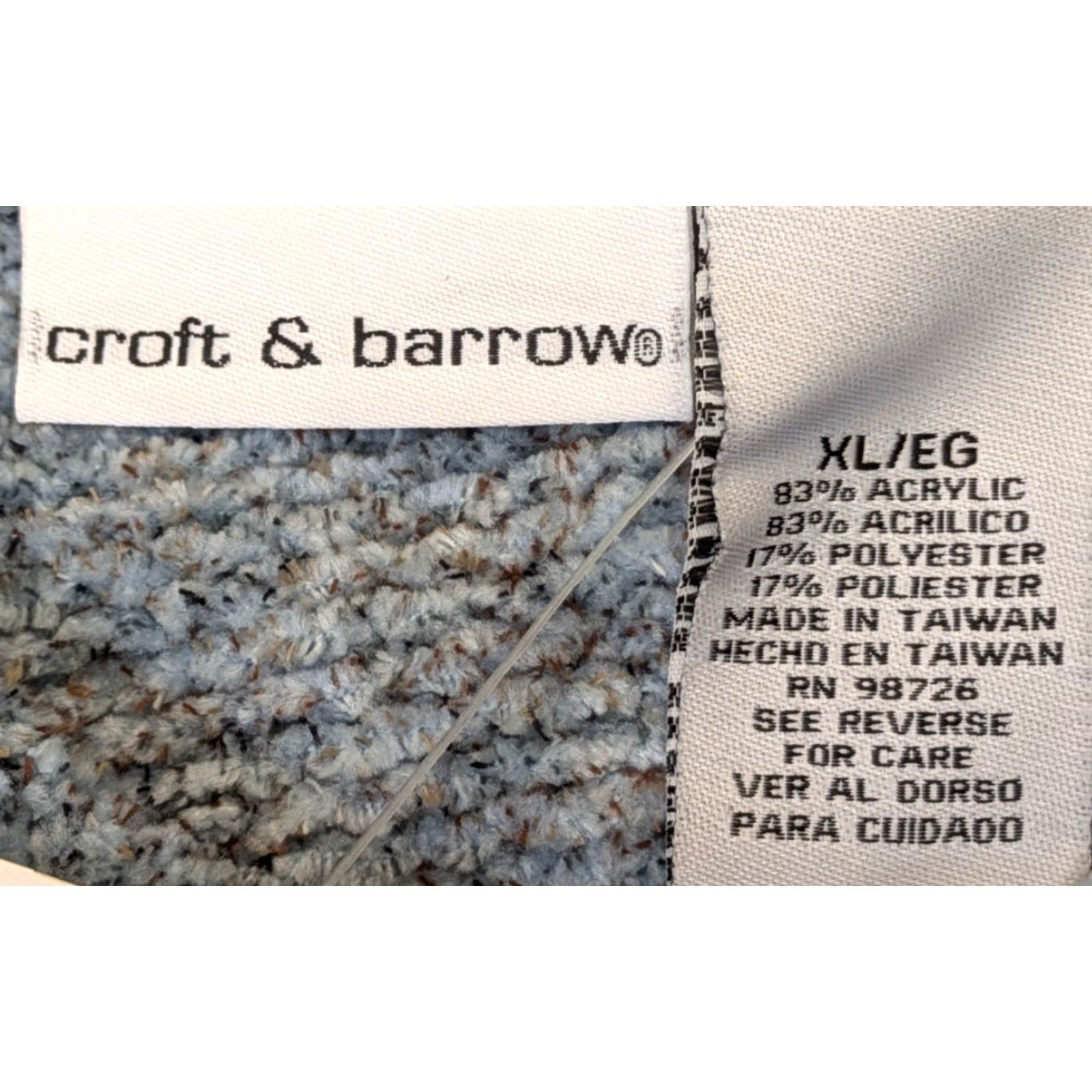 Croft & Barrow NWT Kohl's Croft & Barrow Xlarge XL Dusty Blue Womens Full Zip Sweater Cardigan Size XL / US 12-14 / IT 48-50 - 4 Thumbnail