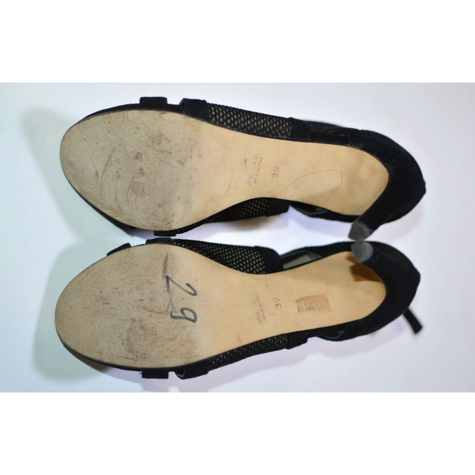 Vintage Womens Chantal Suede High Heels Handmade in Italy Size 39 Pump Black Stiletto Heel 3-3.9 in US9 Womens Size US 9 / IT 39 - 6 Thumbnail