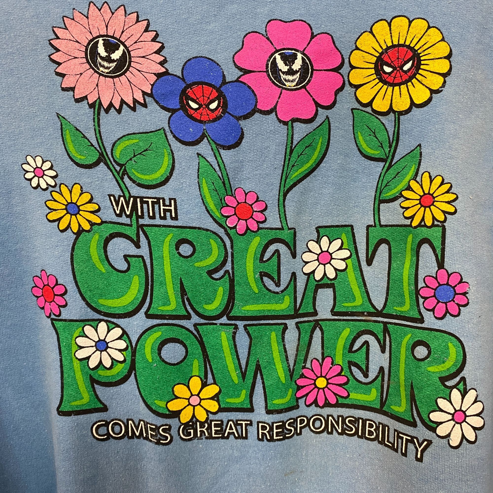 Marvel Comics Marvel's Spiderman With Great Power flower hoodie size SM Size S / US 4 / IT 40 - 4 Thumbnail