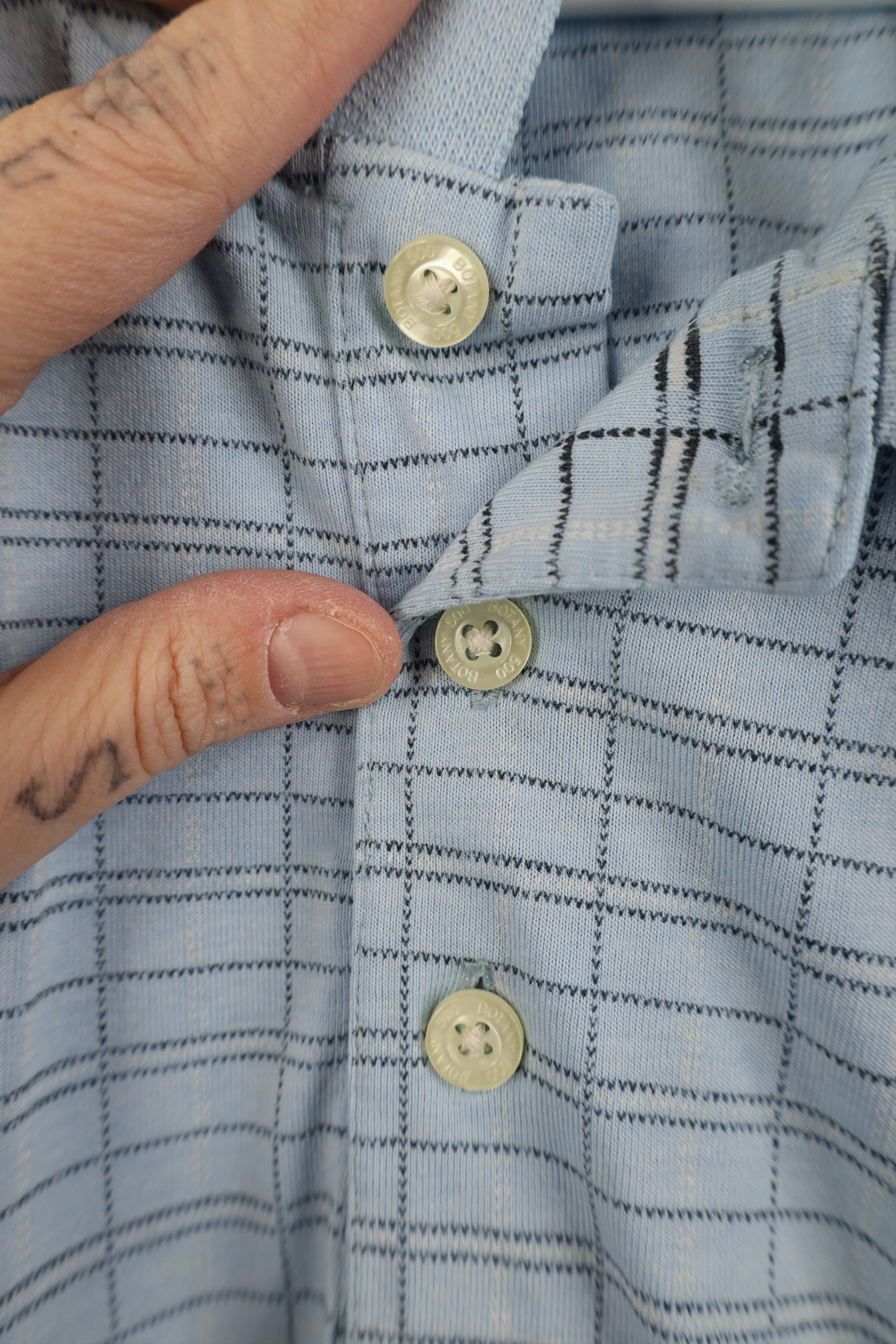 Vintage Vintage 90s Streetwear Pullover Polo Shirt Blue Plaid Size US XL / EU 56 / 4 - 6 Thumbnail