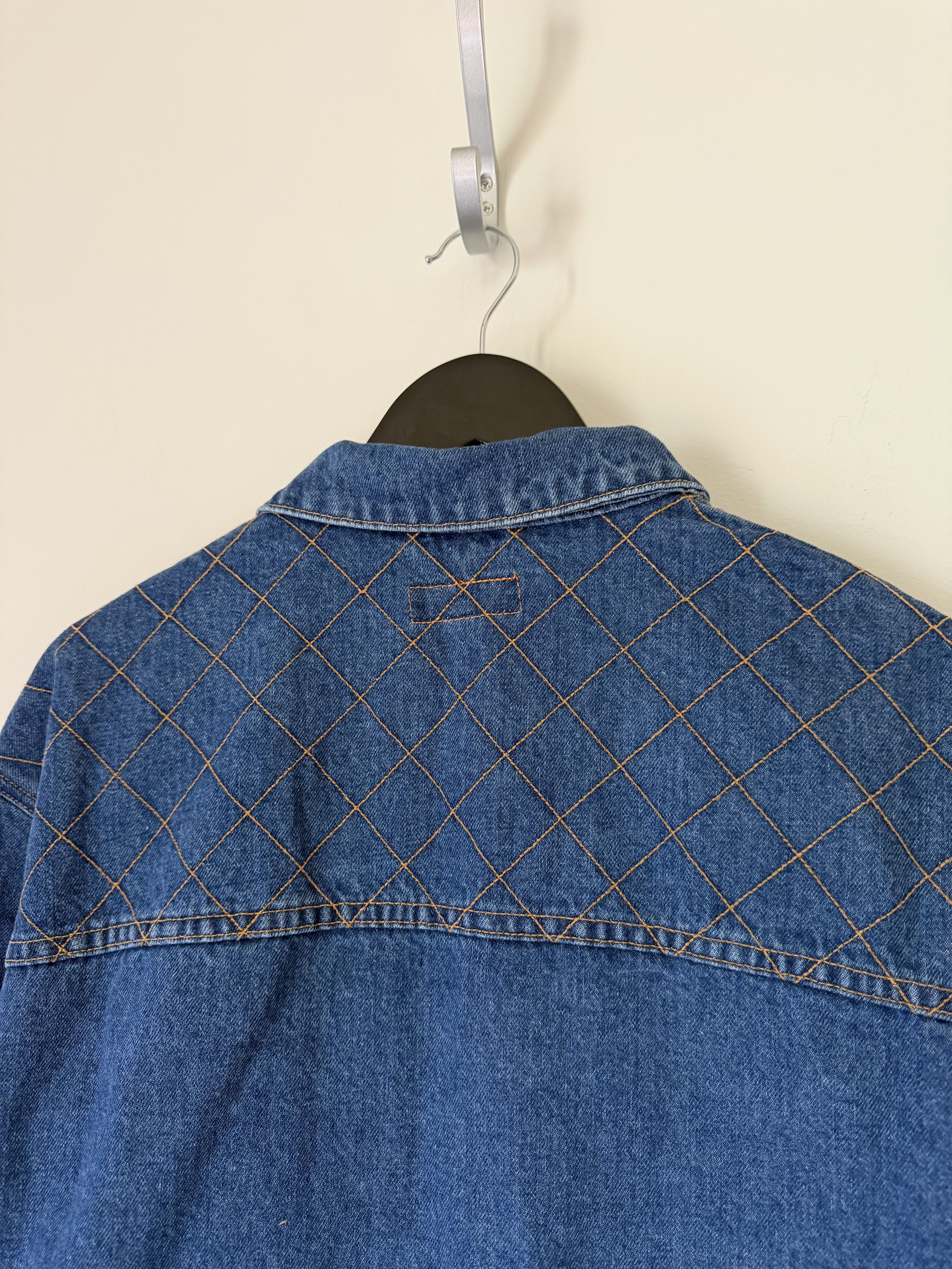 Supreme Supreme Diamond Stitch Denim Chore Coat in Washed Blue Size US XL / EU 56 / 4 - 6 Thumbnail