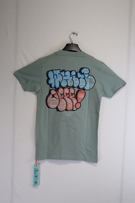 Off-White o1rshd1 Jade Green Graff Logo Oversized T-Shirt in Green Size US XS / EU 42 / 0 - 7 Thumbnail